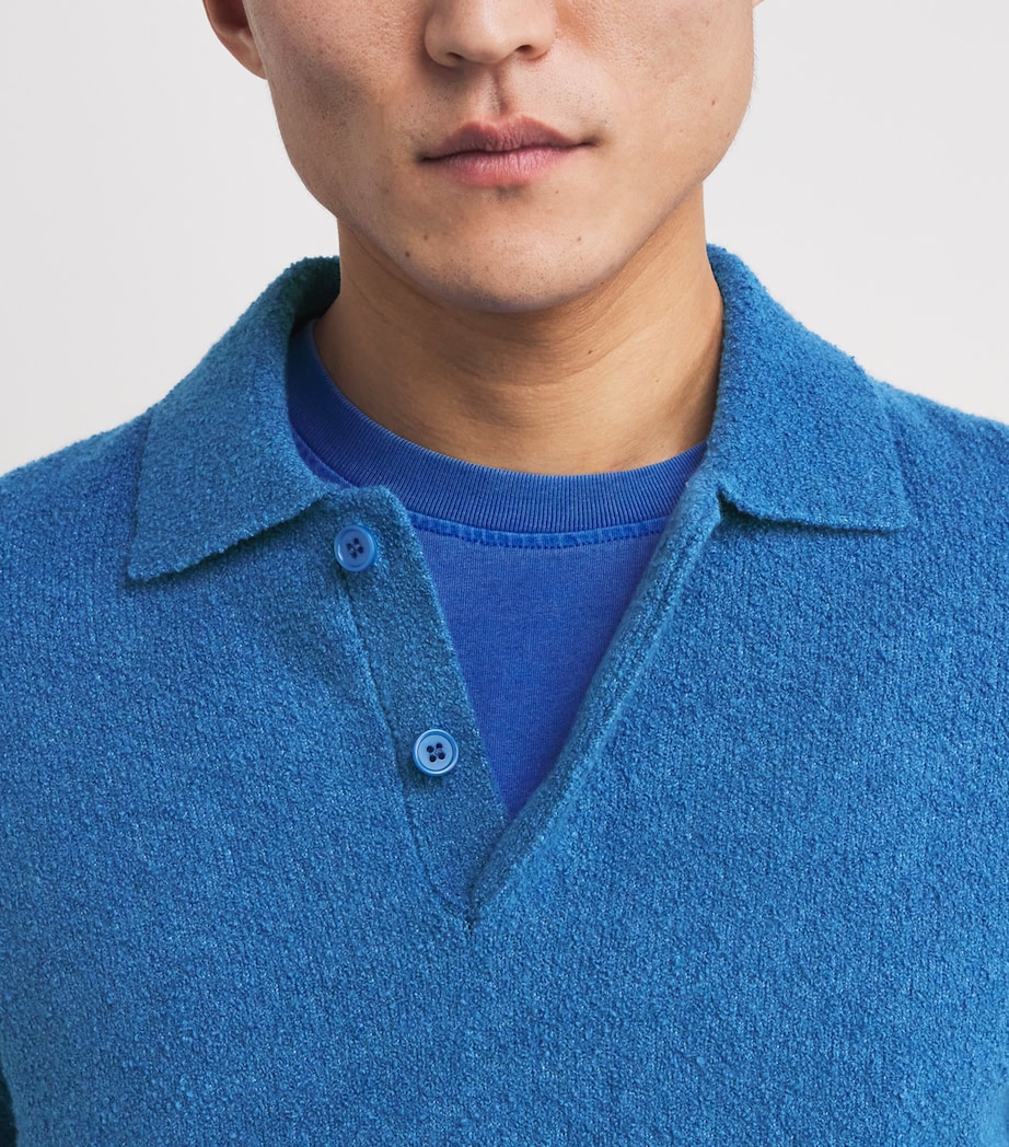 SAMSOE SAMSOE Mens Cotton-Blend Polo Sweater Bright Cobalt Image 6