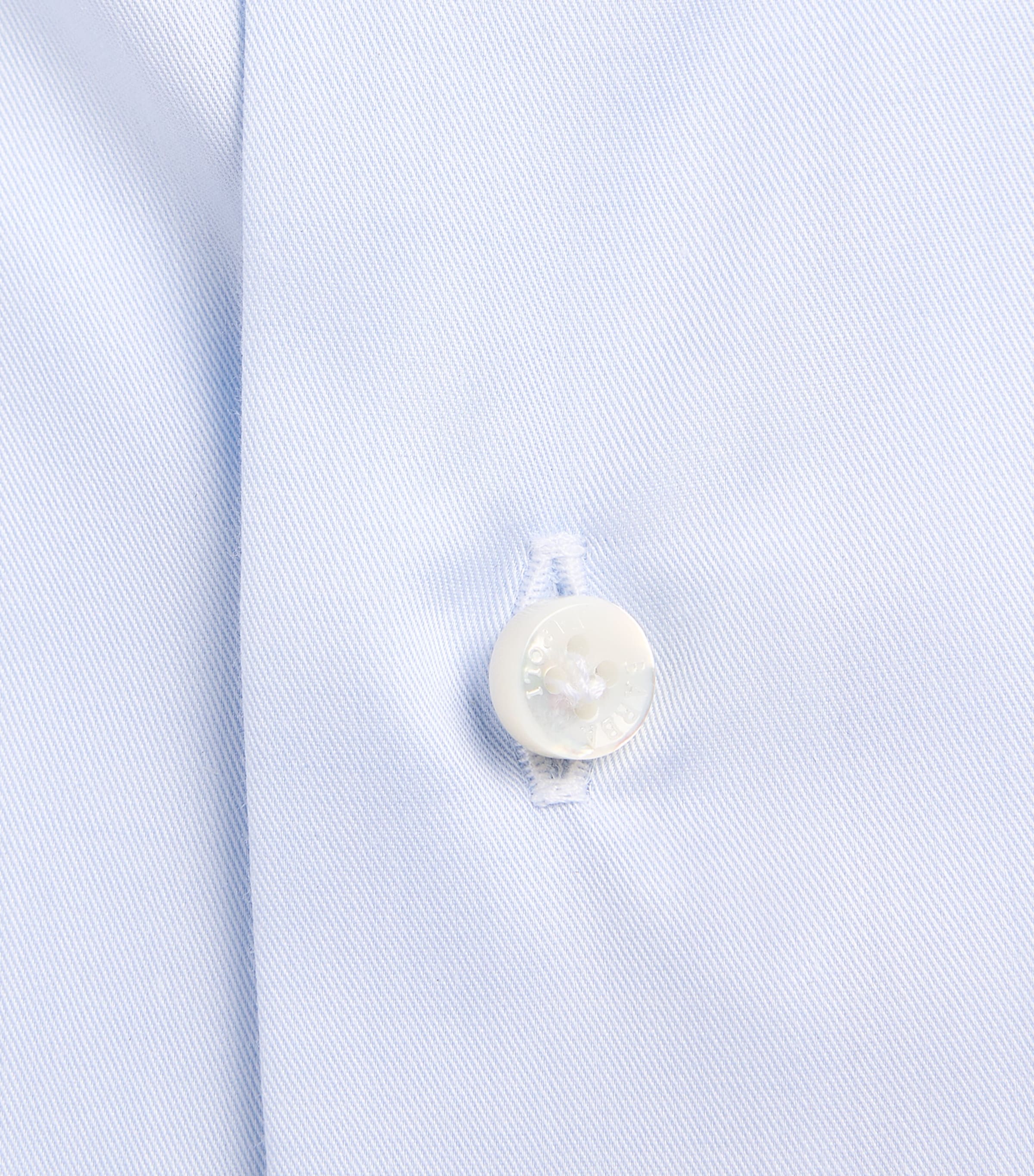 Barba Napoli Mens Cotton Twill Shirt Blue Image 6