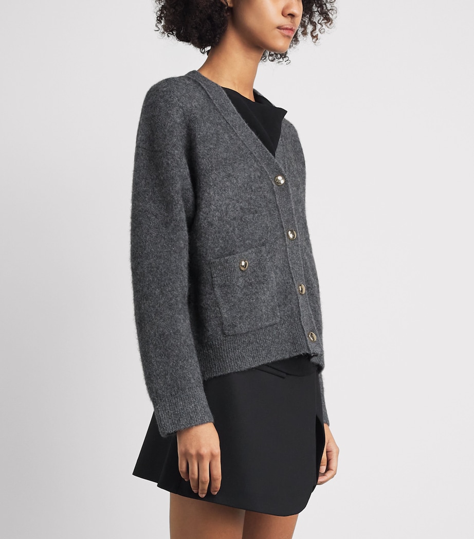 Maje Womens Yak-Blend Cardigan Grey Image 4