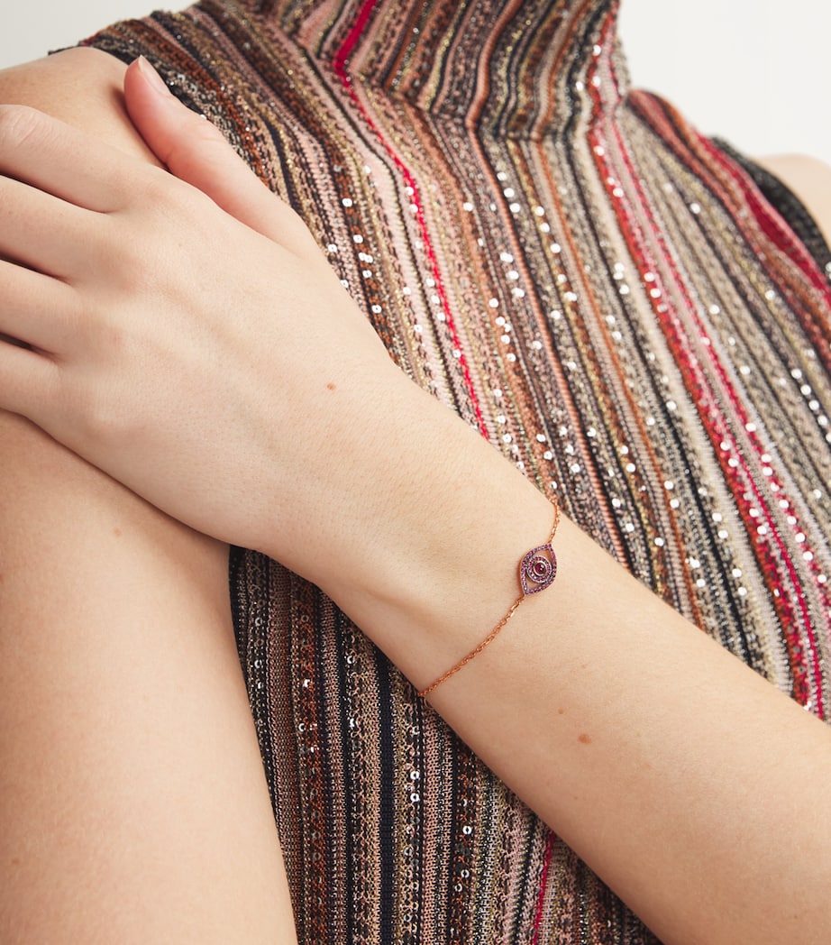 Netali Nissim Rose Gold, Ruby and Quartz Protected Bracelet Red Image 3