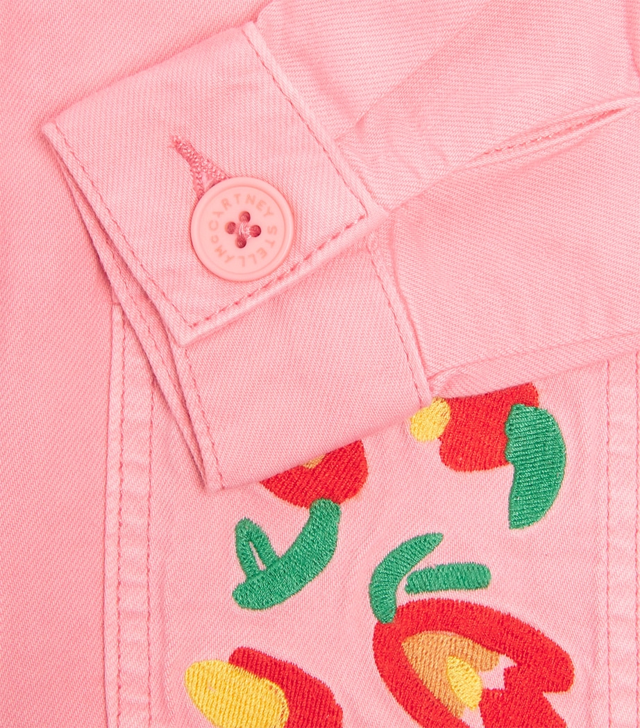 Embroidered Denim Jacket (2-14 Years) 509PINK Image 4