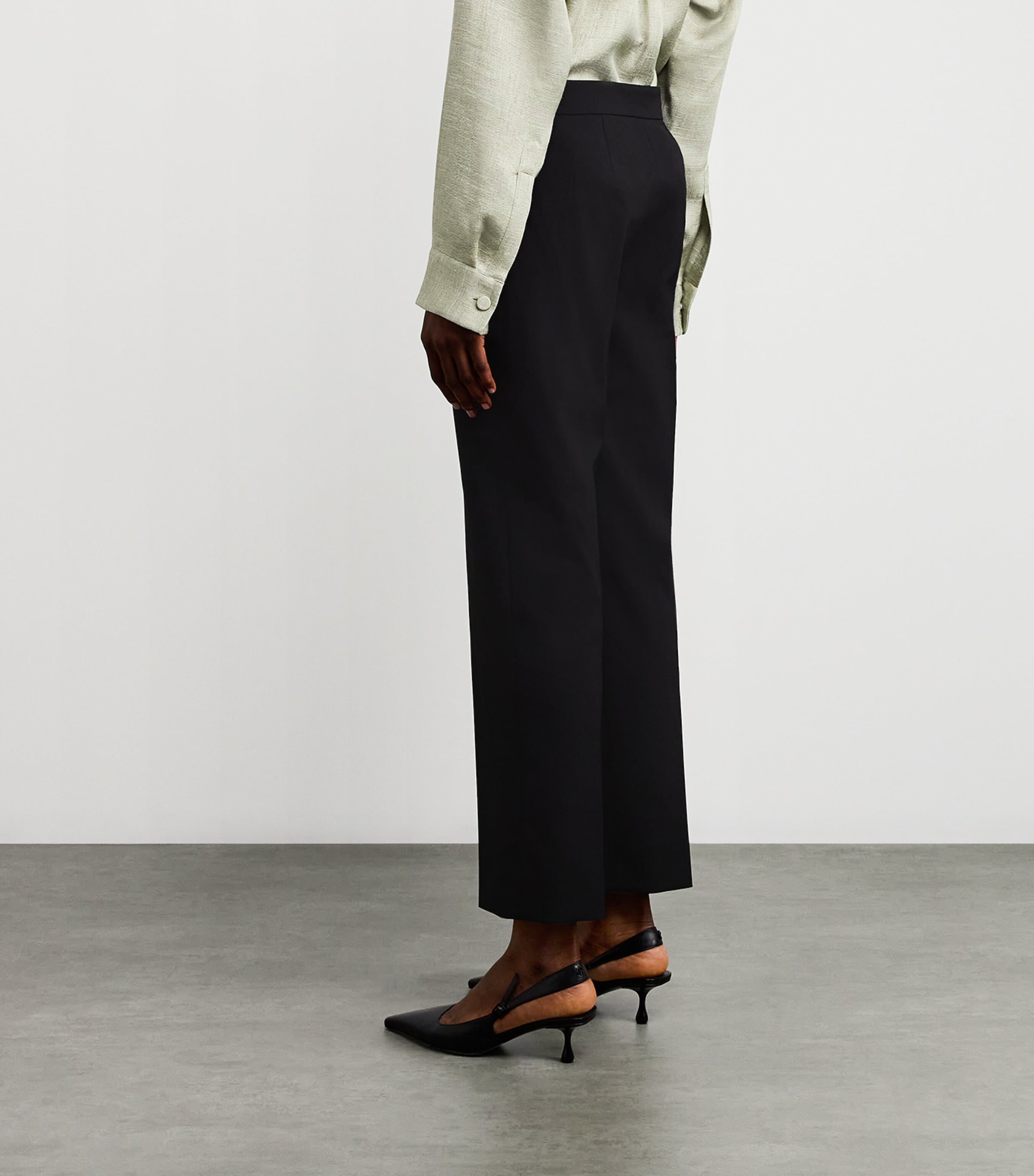 Gabardine Slim Trousers BLACK Image 4
