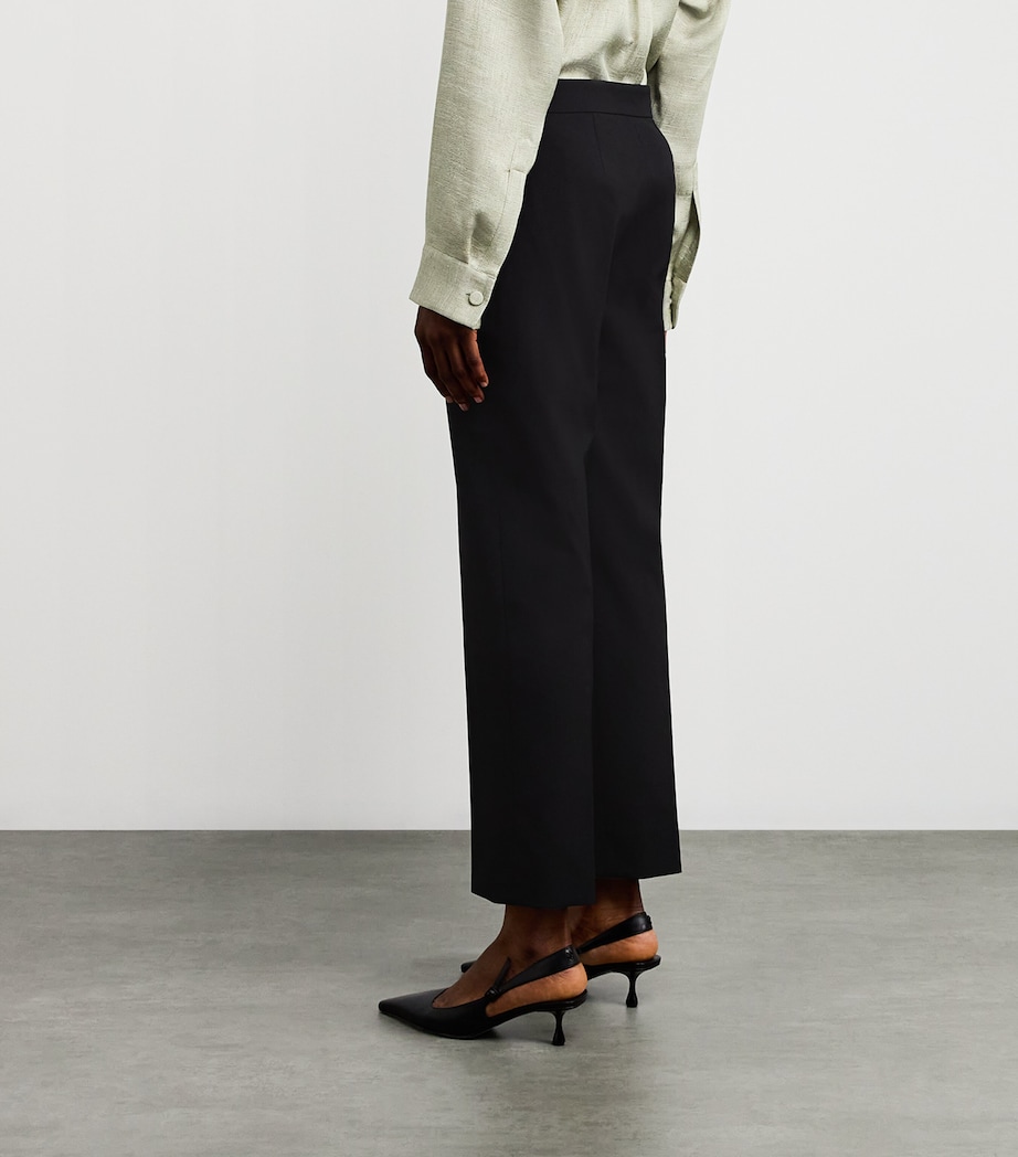 Gabardine Slim Trousers BLACK Image 4