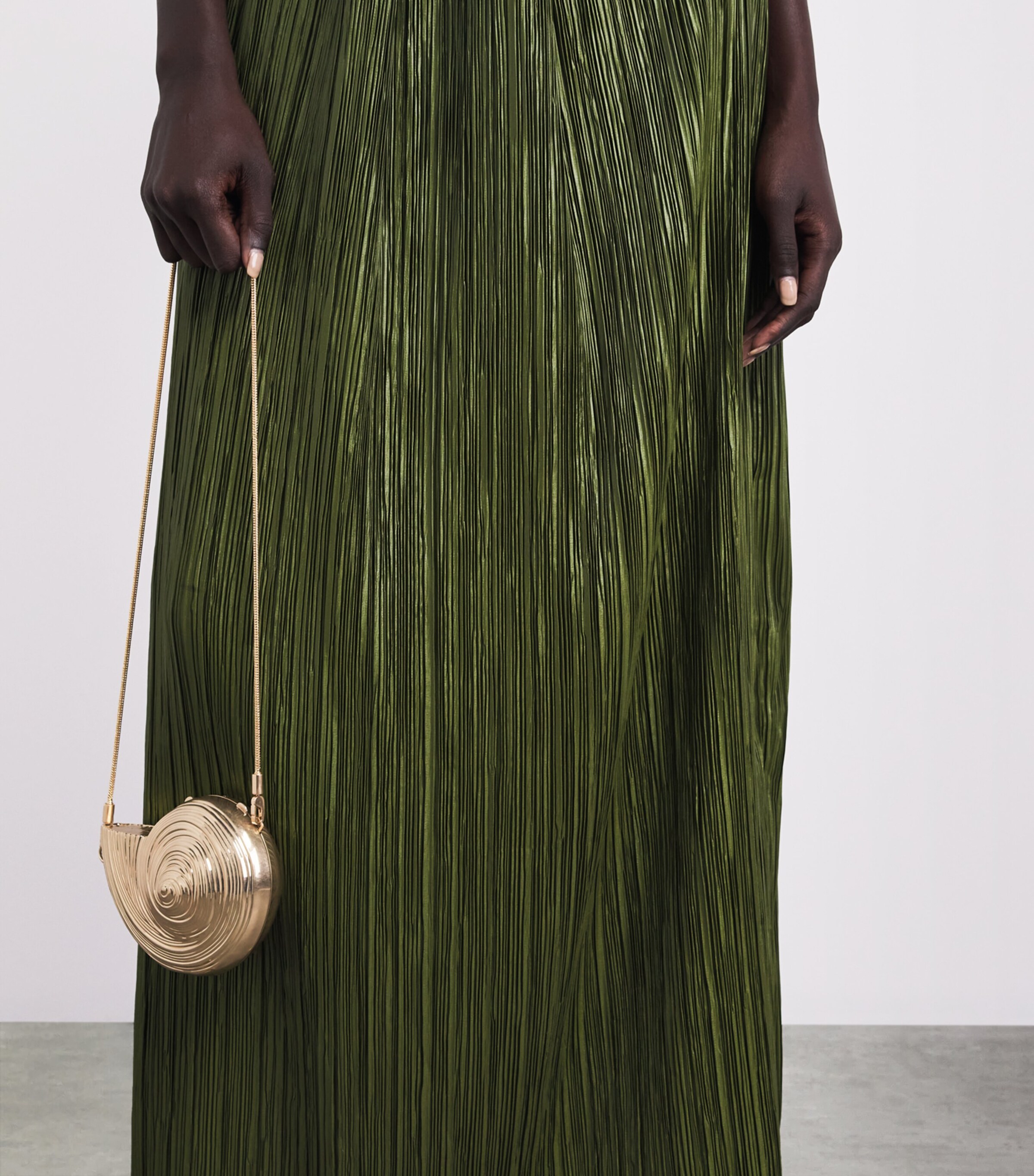 Cult Gaia Womens Plissé Sequoia Gown Deep Pasture Image 5