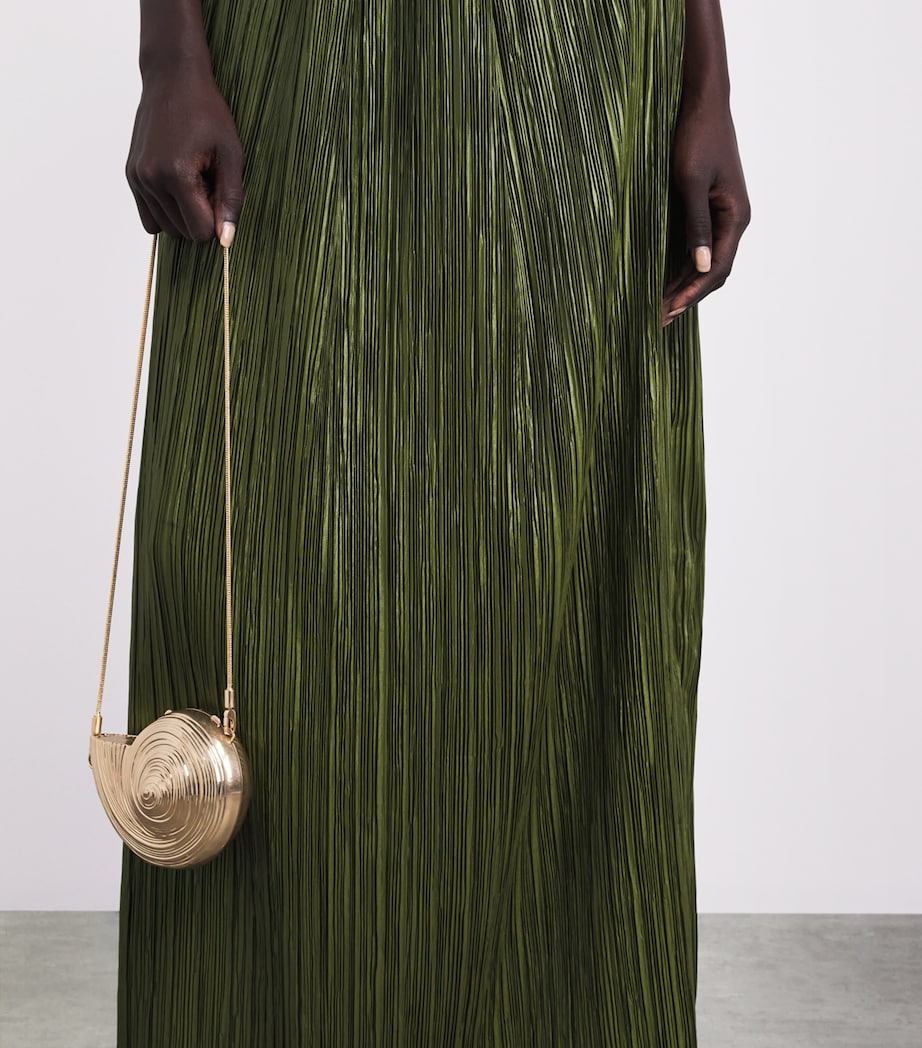 Cult Gaia Womens Plissé Sequoia Gown Deep Pasture Image 5