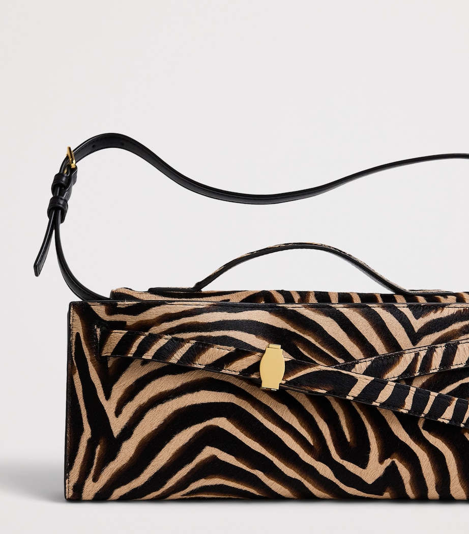 Veronica Beard Calf Hair Dash Top-Handle Bag Tan Multi Image 6
