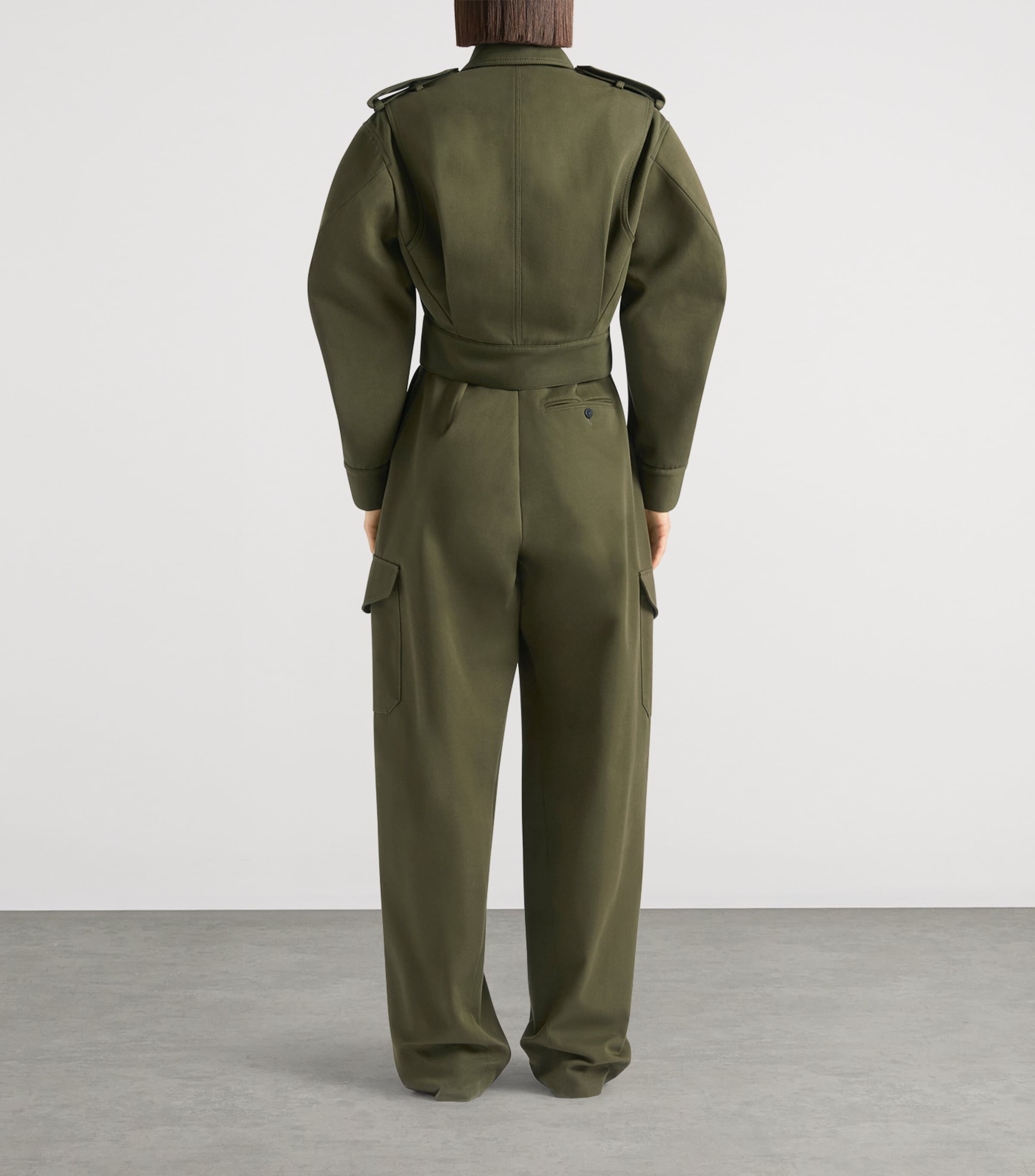 Cropped Cocoon Utility Jacket KHAKI Image 3