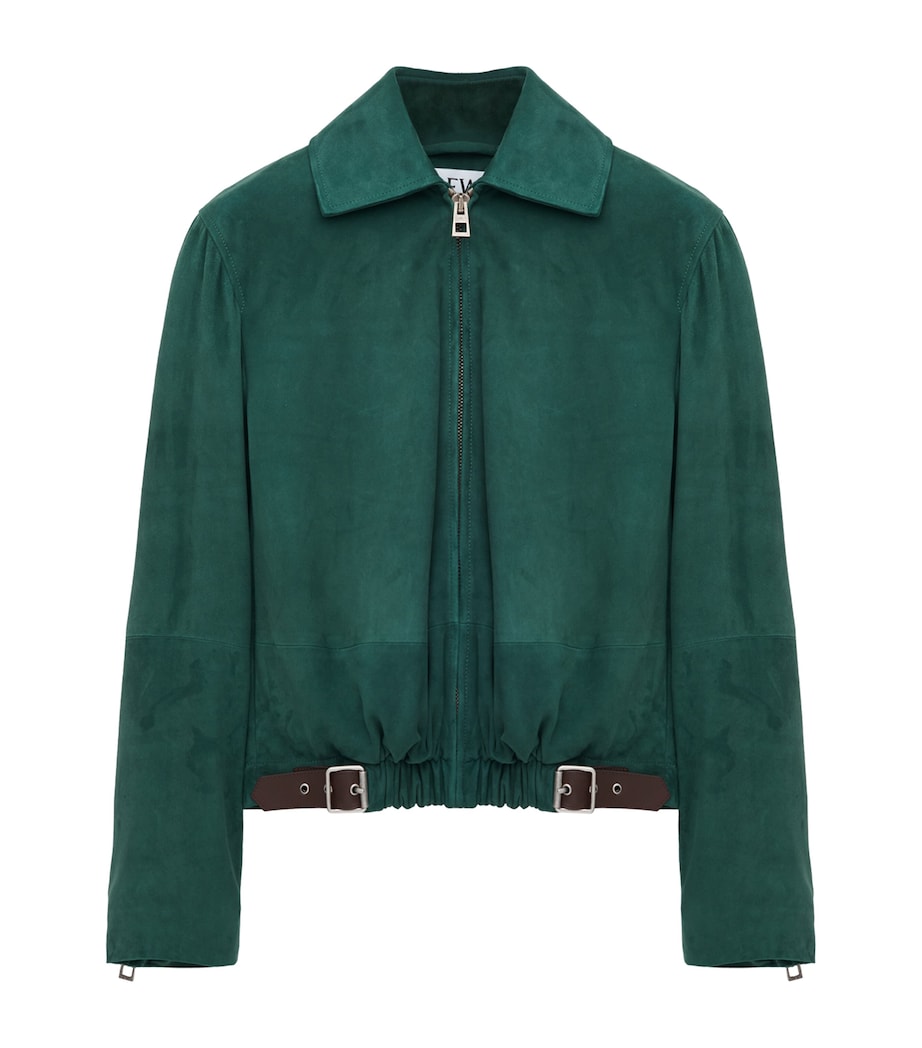 Suede Buckled Shirt Jacket GREEN Image 1
