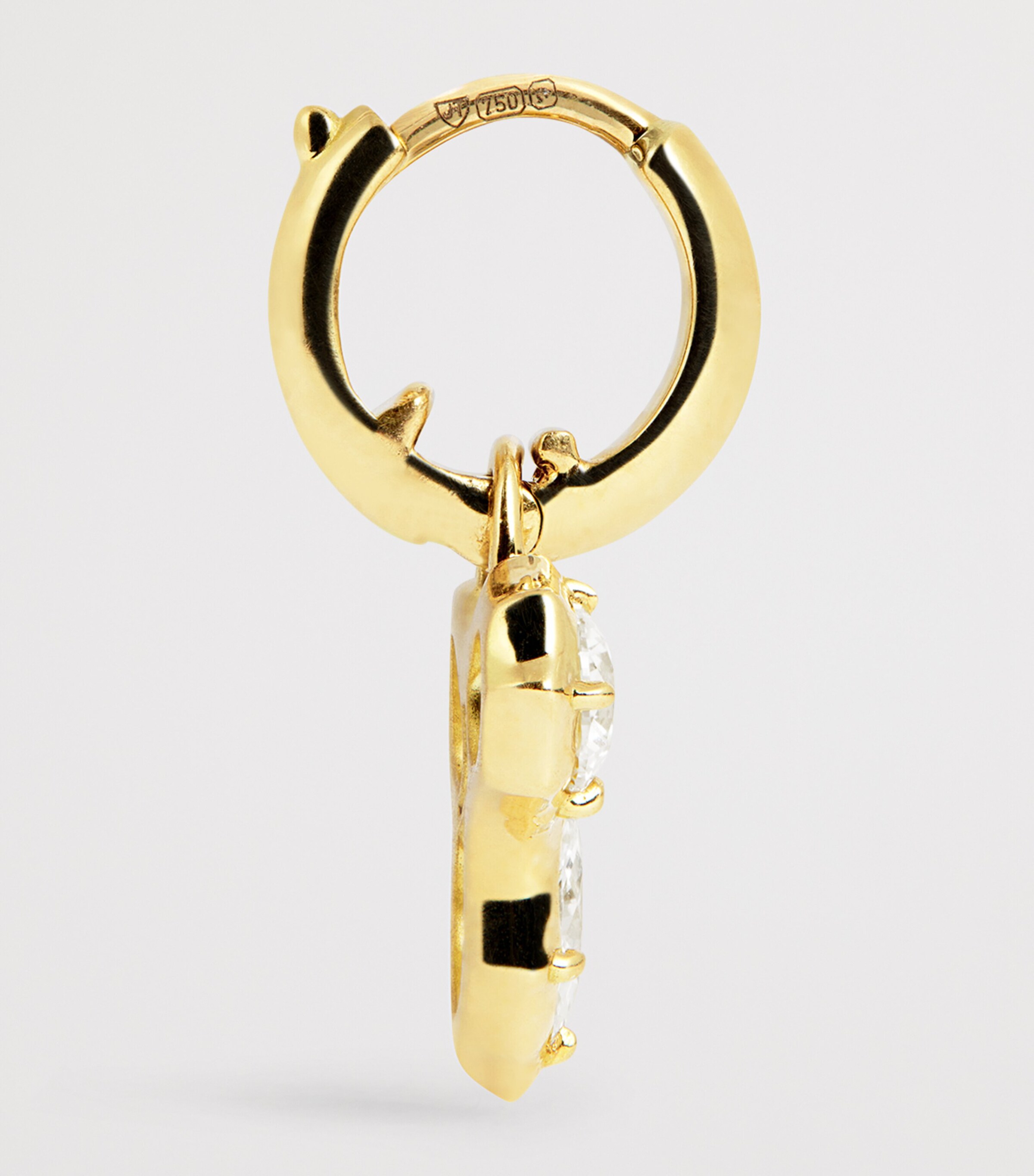 Yellow Gold and Diamond Poppy Huggie Earrings YELLOW GOLD Image 4