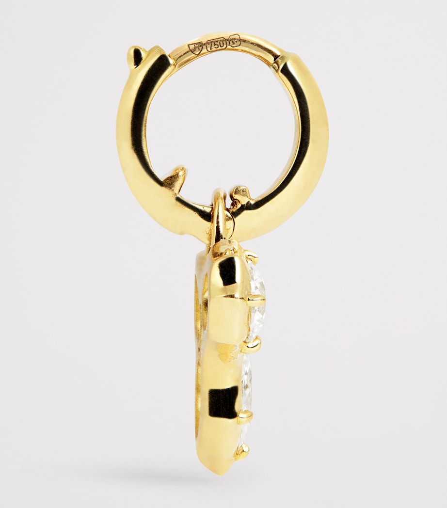 Yellow Gold and Diamond Poppy Huggie Earrings YELLOW GOLD Image 4