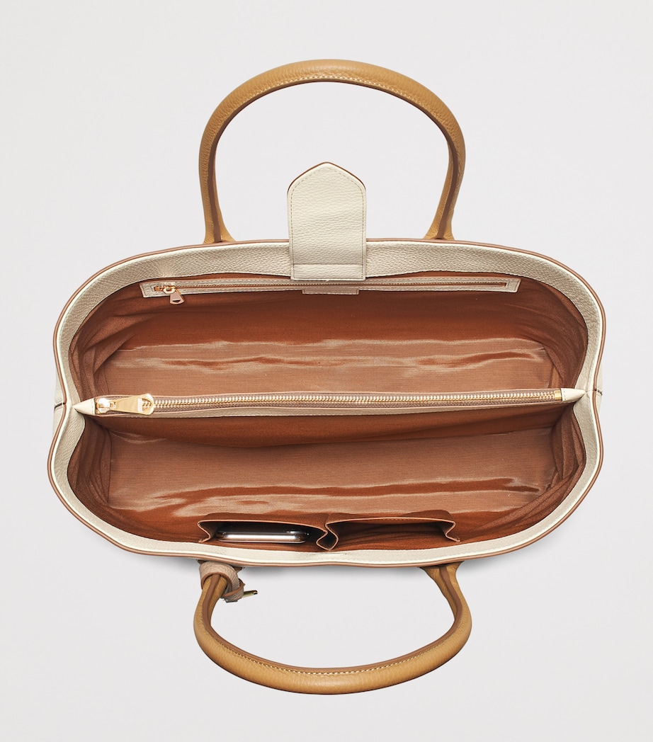 Leather London Tote Bag TAUPE Image 4