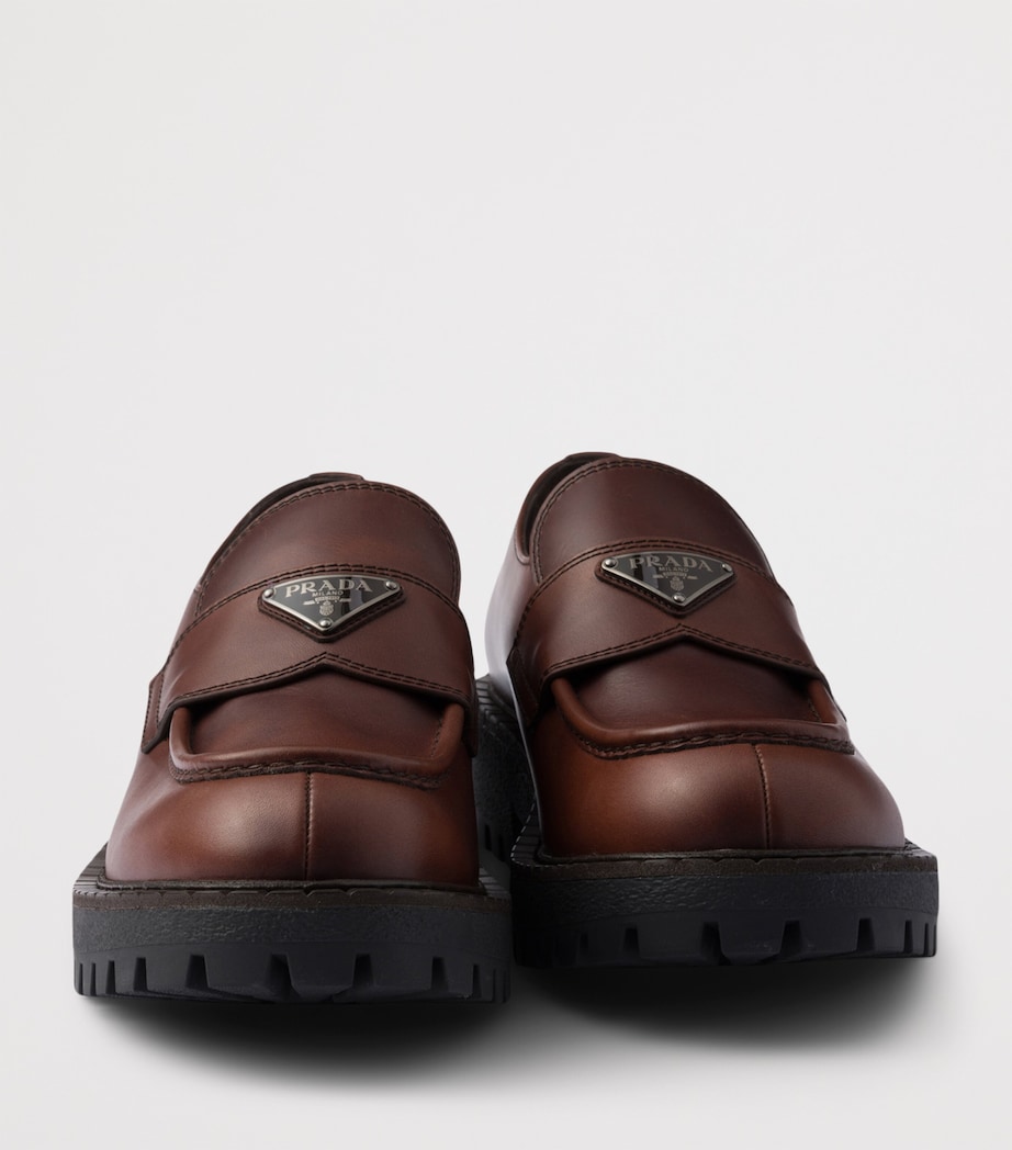 Brushed Leather Loafers F0192 Image 6