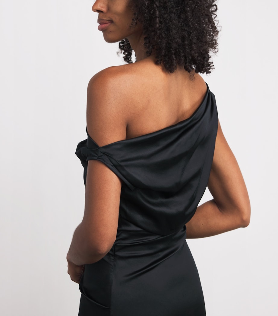 Stretch-Silk Phare Midi Dress BLK BLACK Image 4