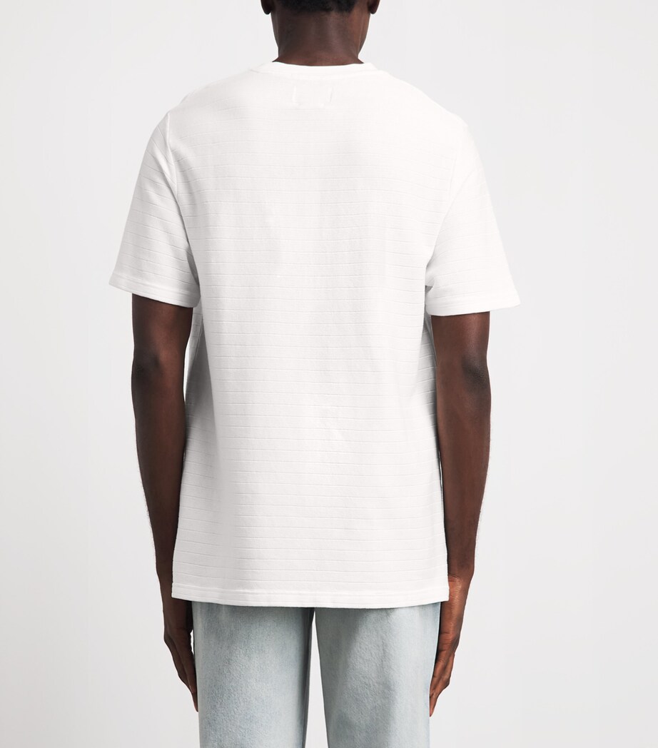 Oliver Spencer Mens Organic Cotton Rib-Knit Lynton T-Shirt Ecru Image 5