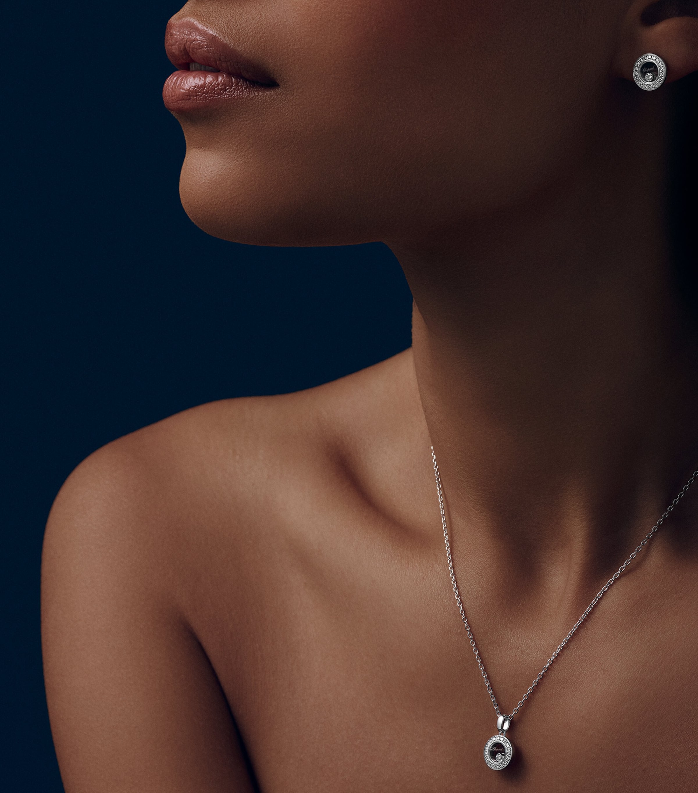 White Gold and Diamond Happy Diamonds Icons Pendant Necklace 18K WHITE GOLD Image 5