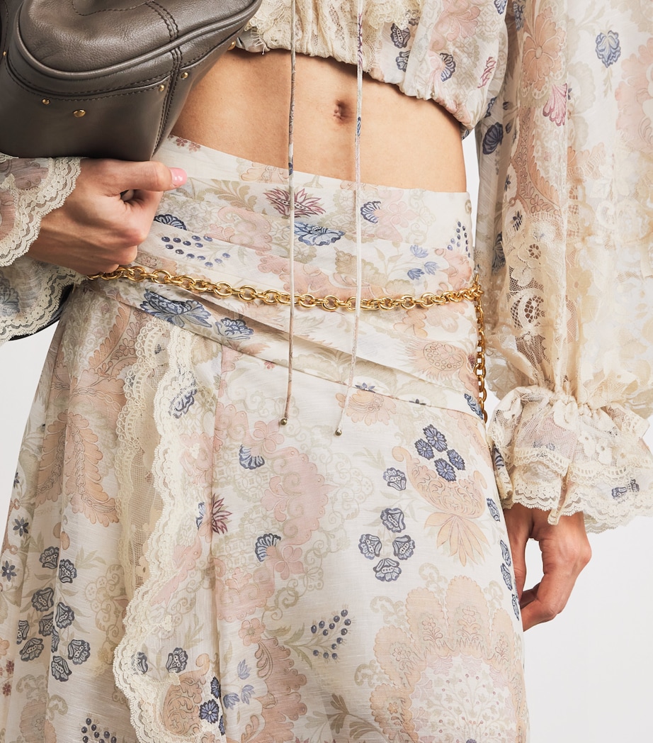 Linen-Silk Rebellion Maxi Skirt CRF CREAM FLORAL Image 6