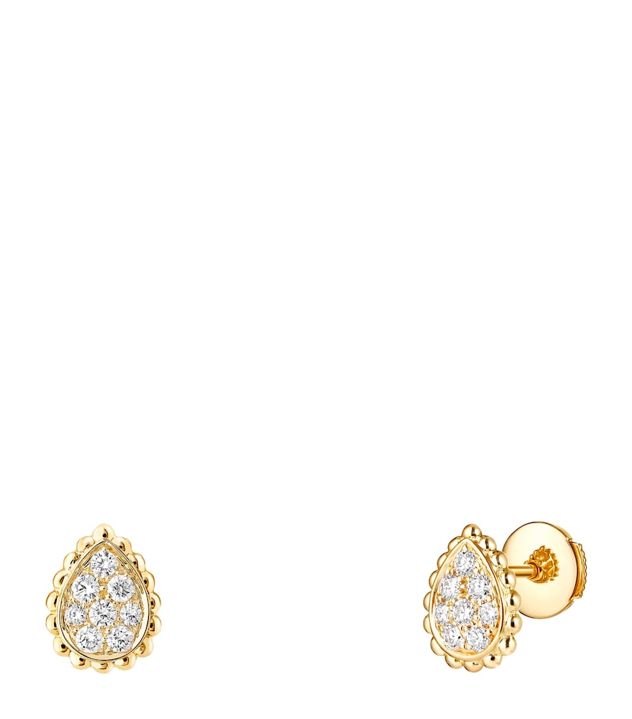 Extra Small Yellow Gold and Diamond Serpent Bohème Motif Earrings GOLD Image 3