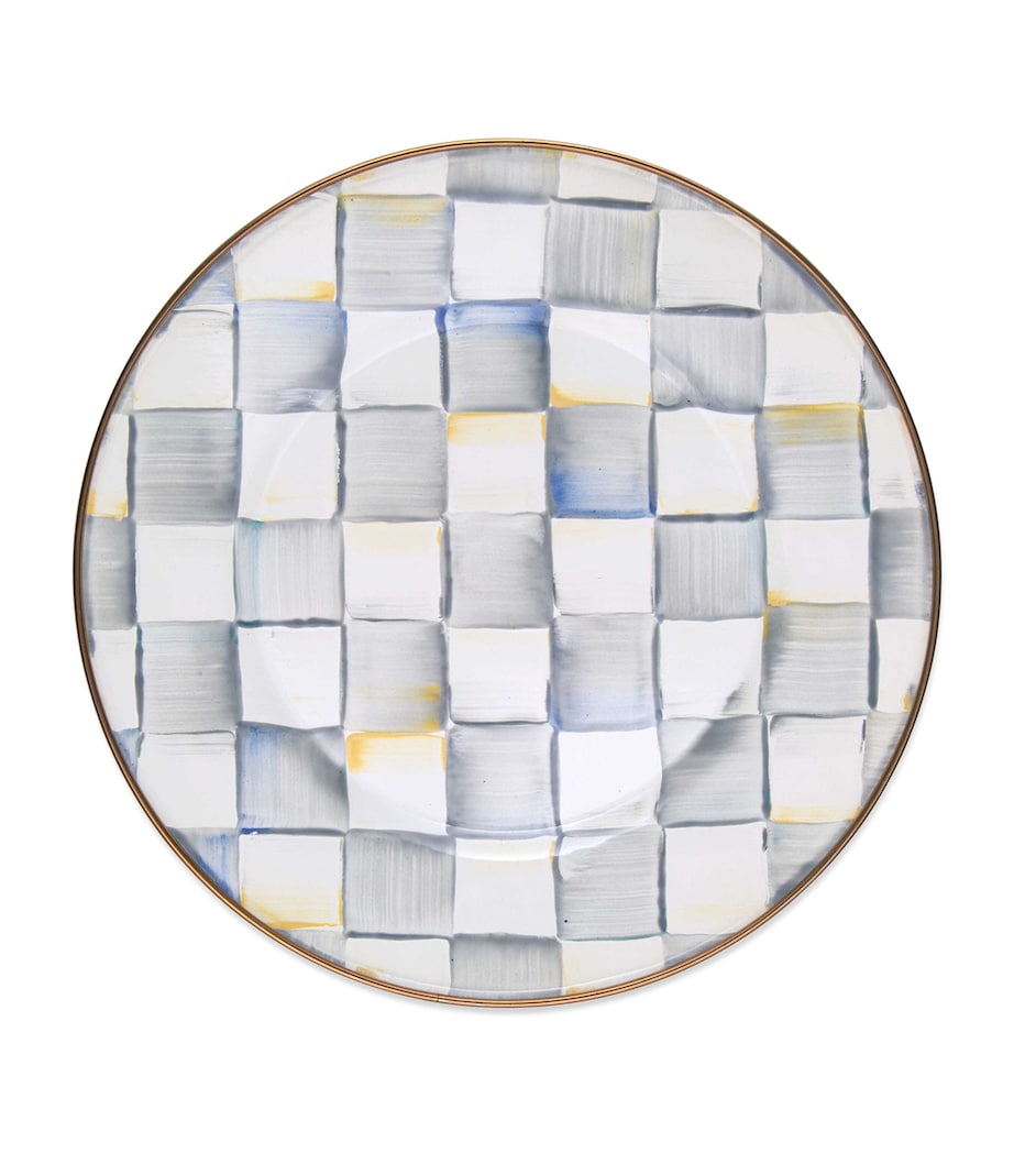 Sterling Check Dinner Plate (25cm) SILVER Image 1