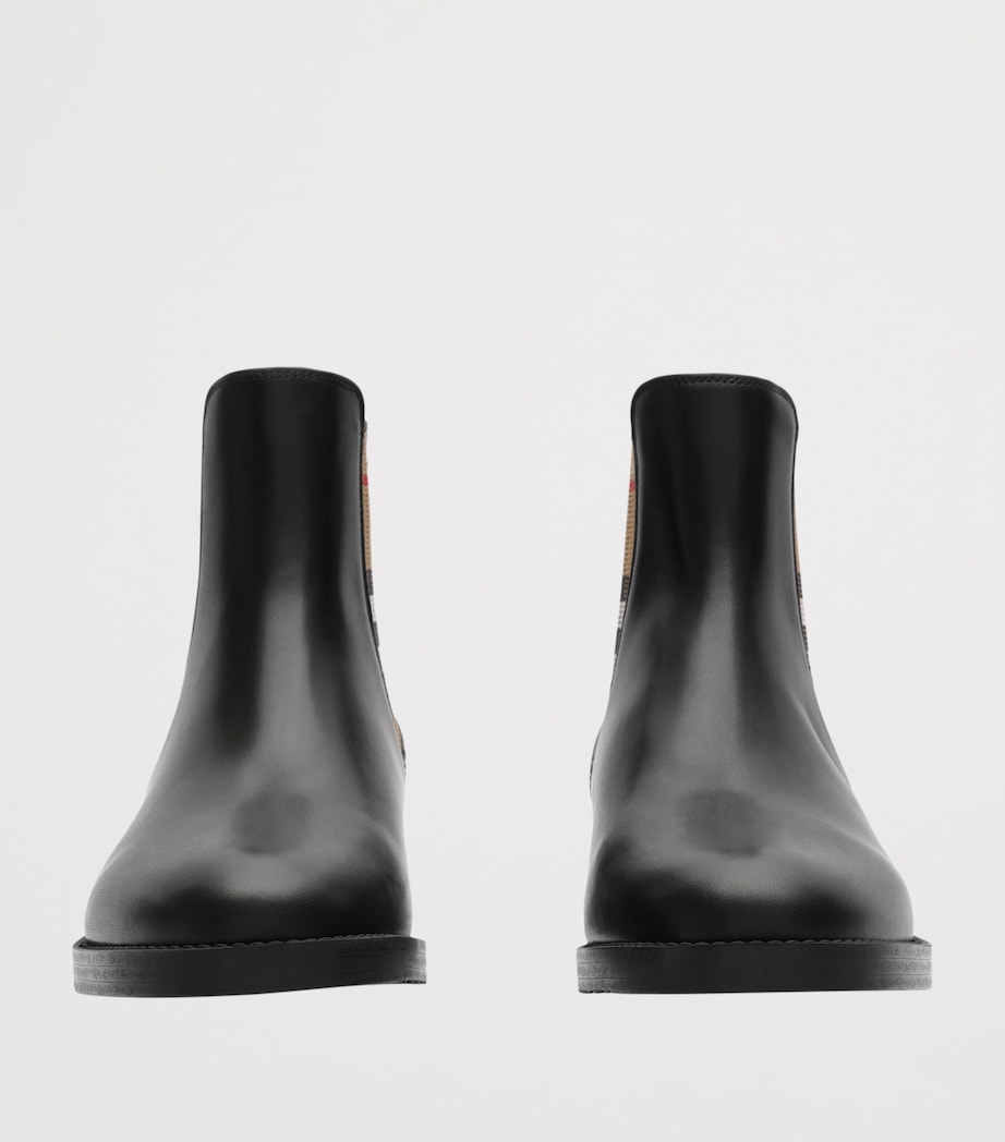 Burberry Leather Hampstead Chelsea Boots Black Image 2