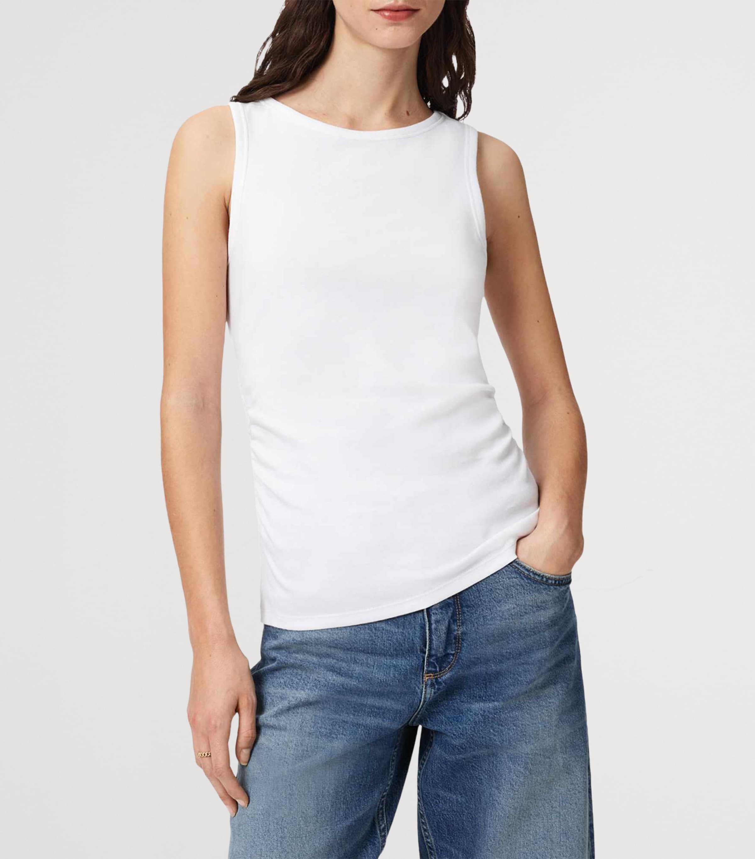 AllSaints Womens Ruched Katarina Tank Top Optic White Image 3