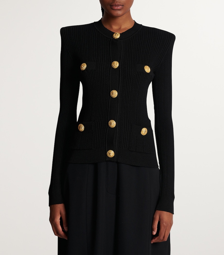 Wool-Blend Structured Cardigan 0PA NOIR Image 4