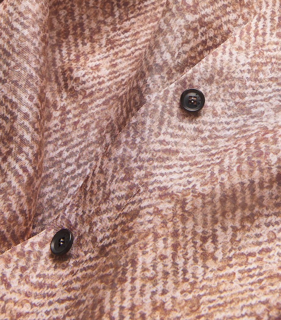 Kiton Womens Silk Herringbone Shirt Rose Image 5