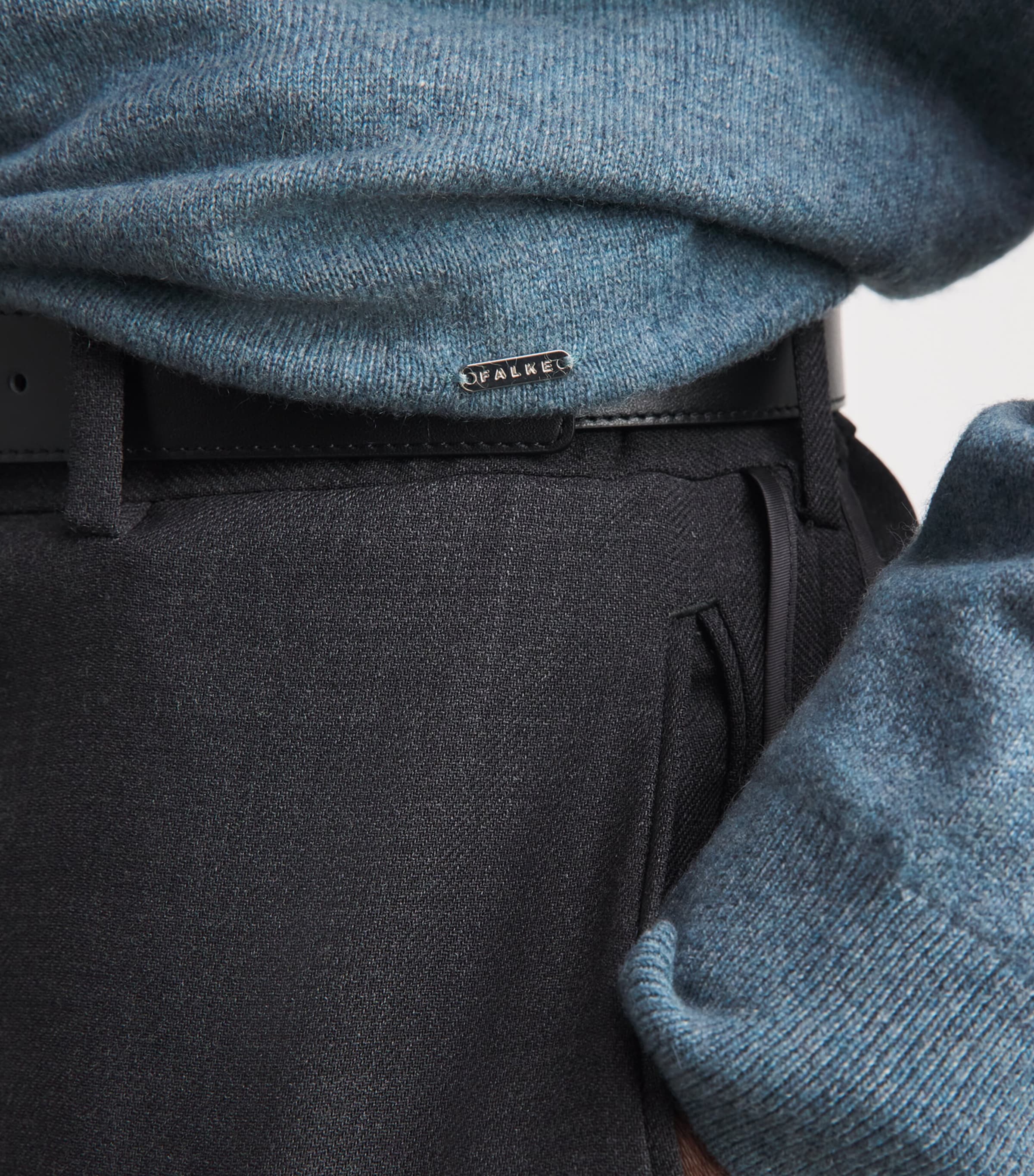Falke Mens Cashmere Sweater Light Deni Image 3