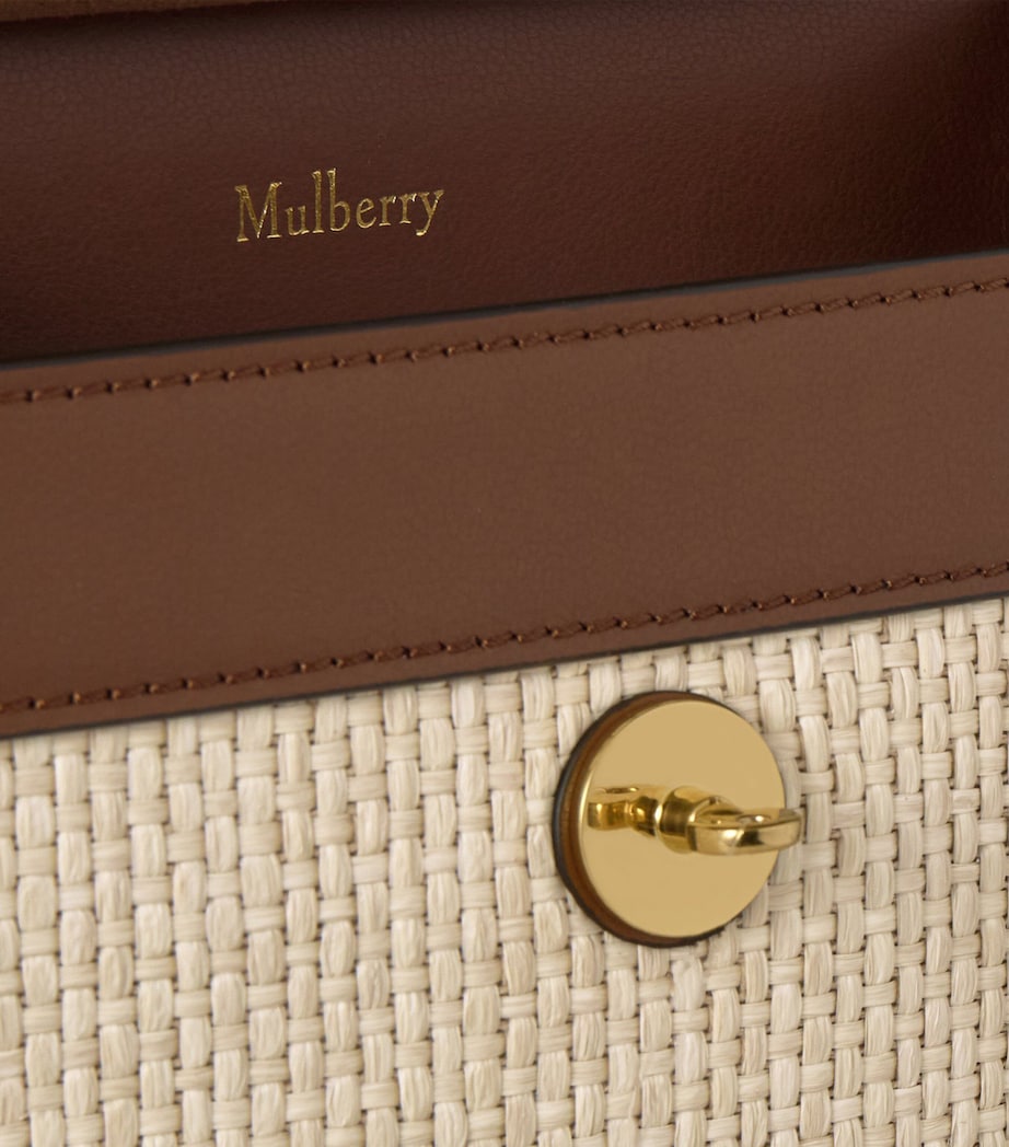 Mulberry Small Raffia Antony Messenger Bag Ecru & Bright Oak Image 5