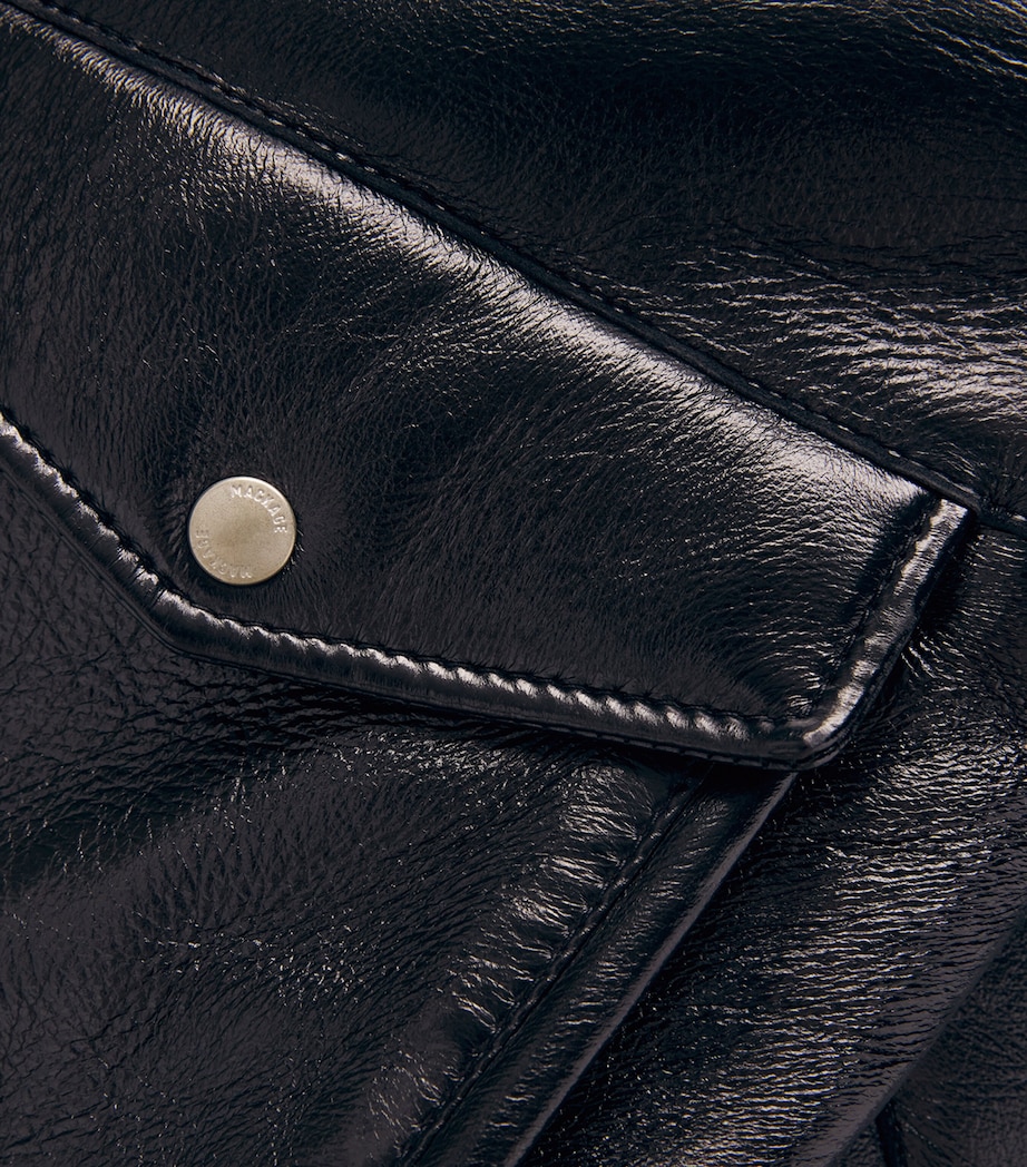 Sheepskin Enzo Jacket BLACK-GARNET Image 5