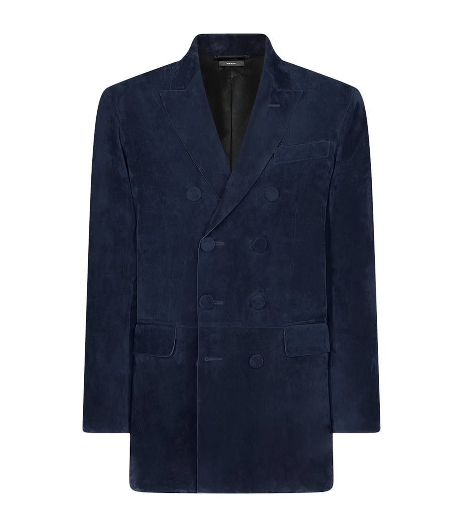 TOM FORD Mens Suede Double-Breasted Blazer Ucc Image 1