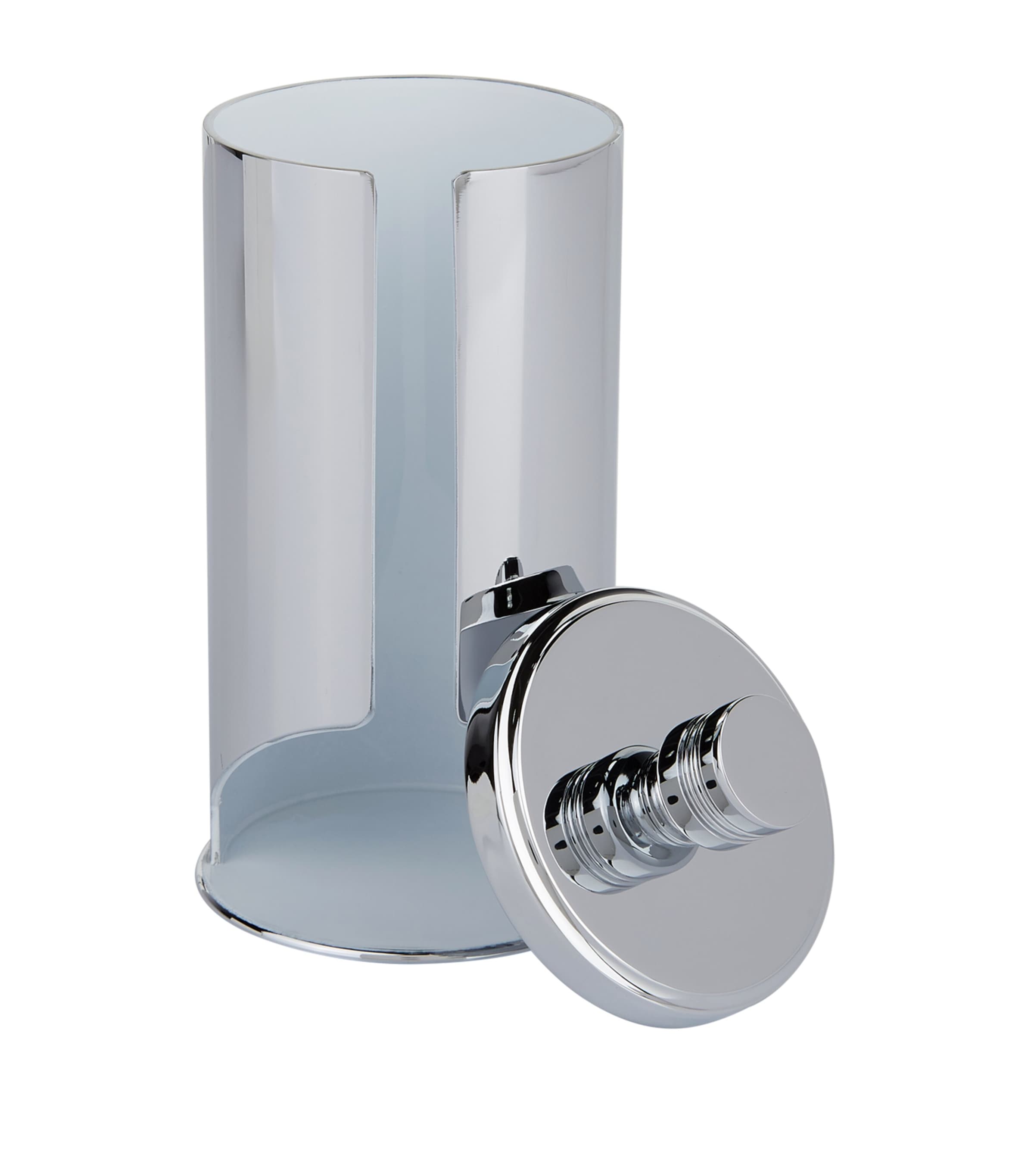 Cylinder Chrome Cotton Pad Dispenser SILVER Image 2