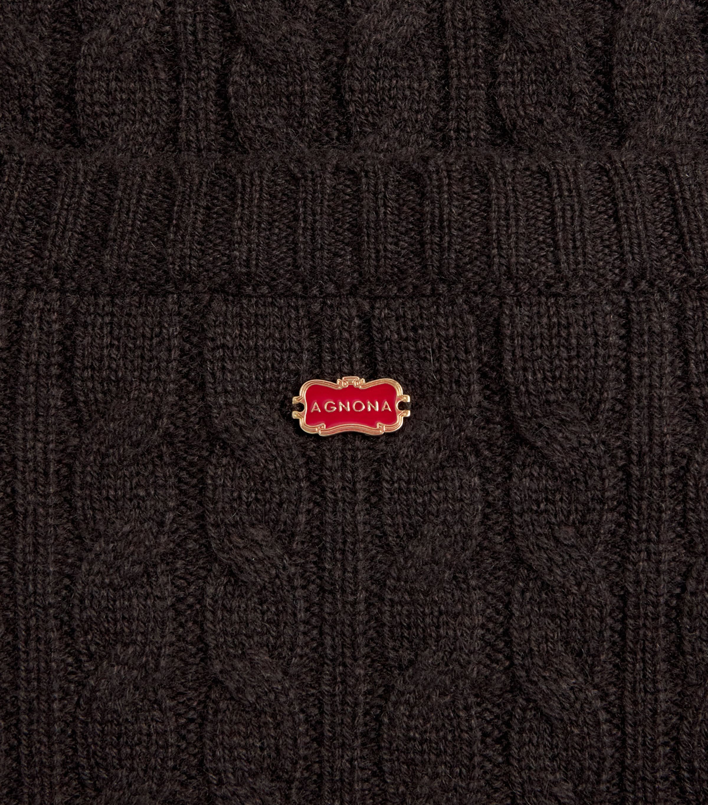 Agnona Womens Cashmere Lipstick Sweater Dark Brown Ebony Image 6