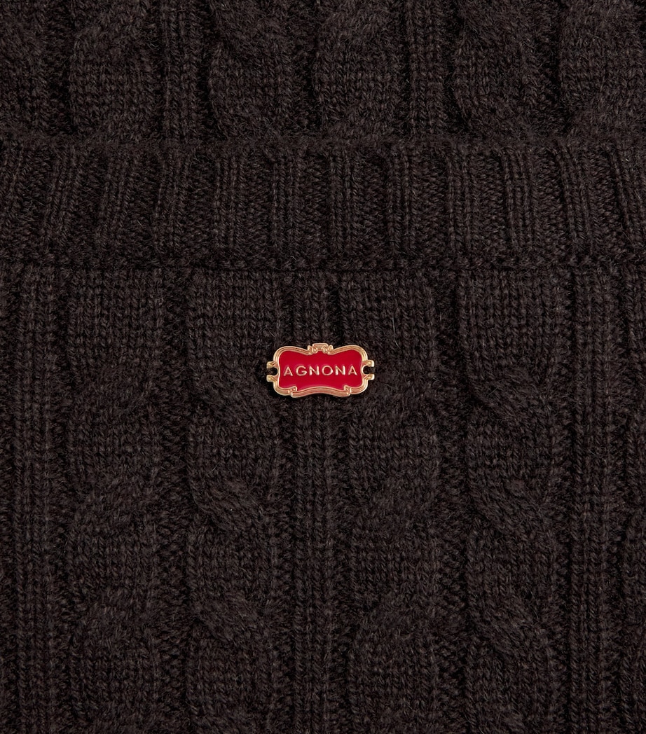 Agnona Womens Cashmere Lipstick Sweater Dark Brown Ebony Image 6