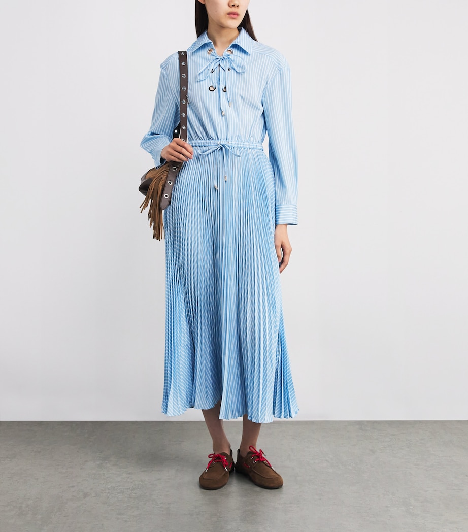Poplin Stripe Maxi Shirt Dress BLUE SKY Image 2