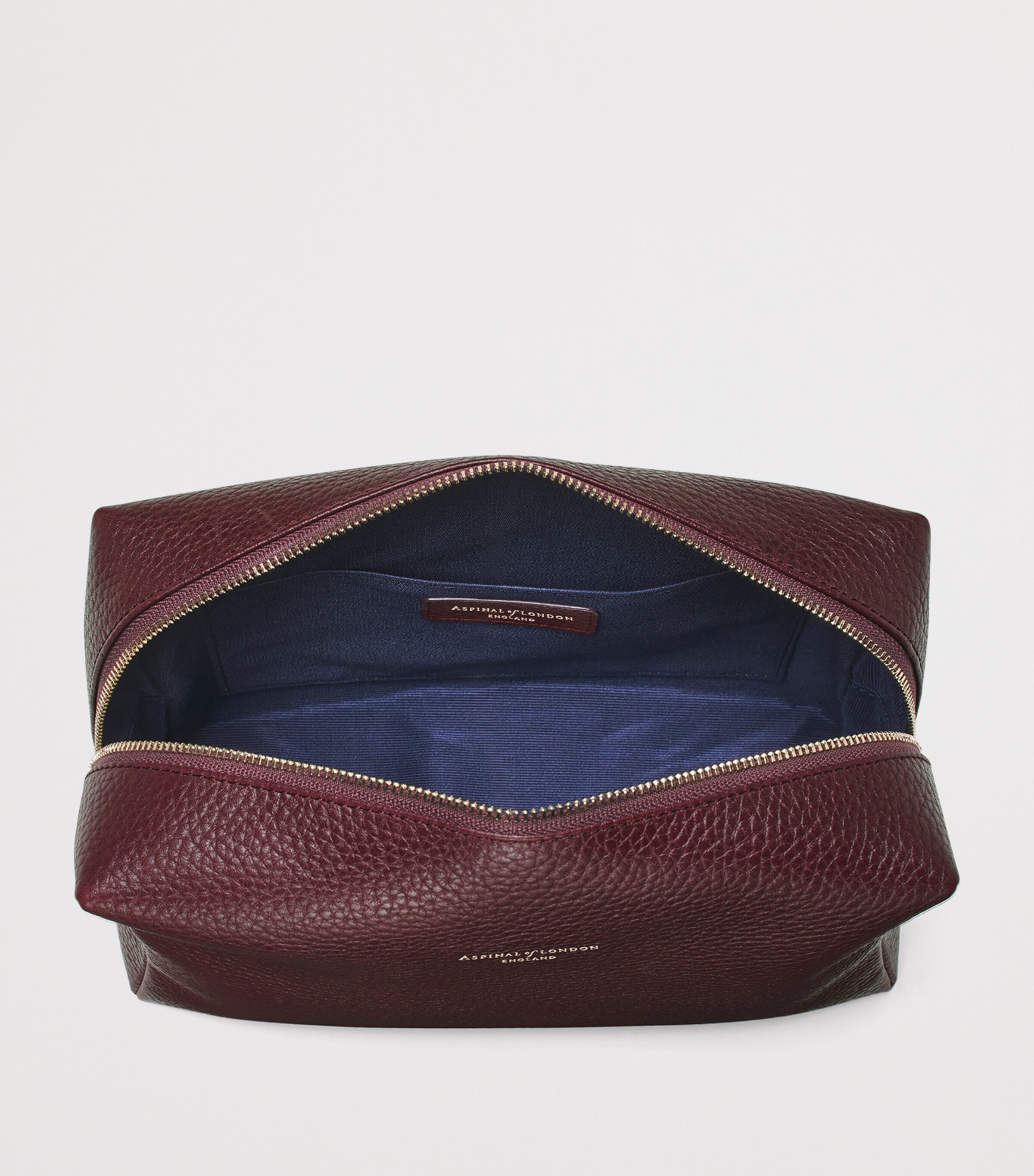 Aspinal Of London Large Leather London Cosmetic Case Burgundy Image 4