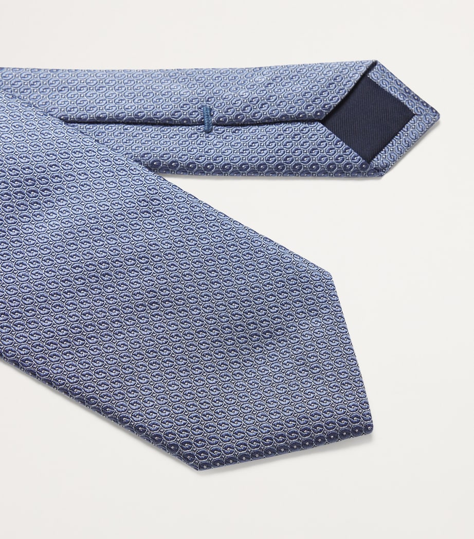 Silk Patterned Tie 009 SKY BLUE Image 4