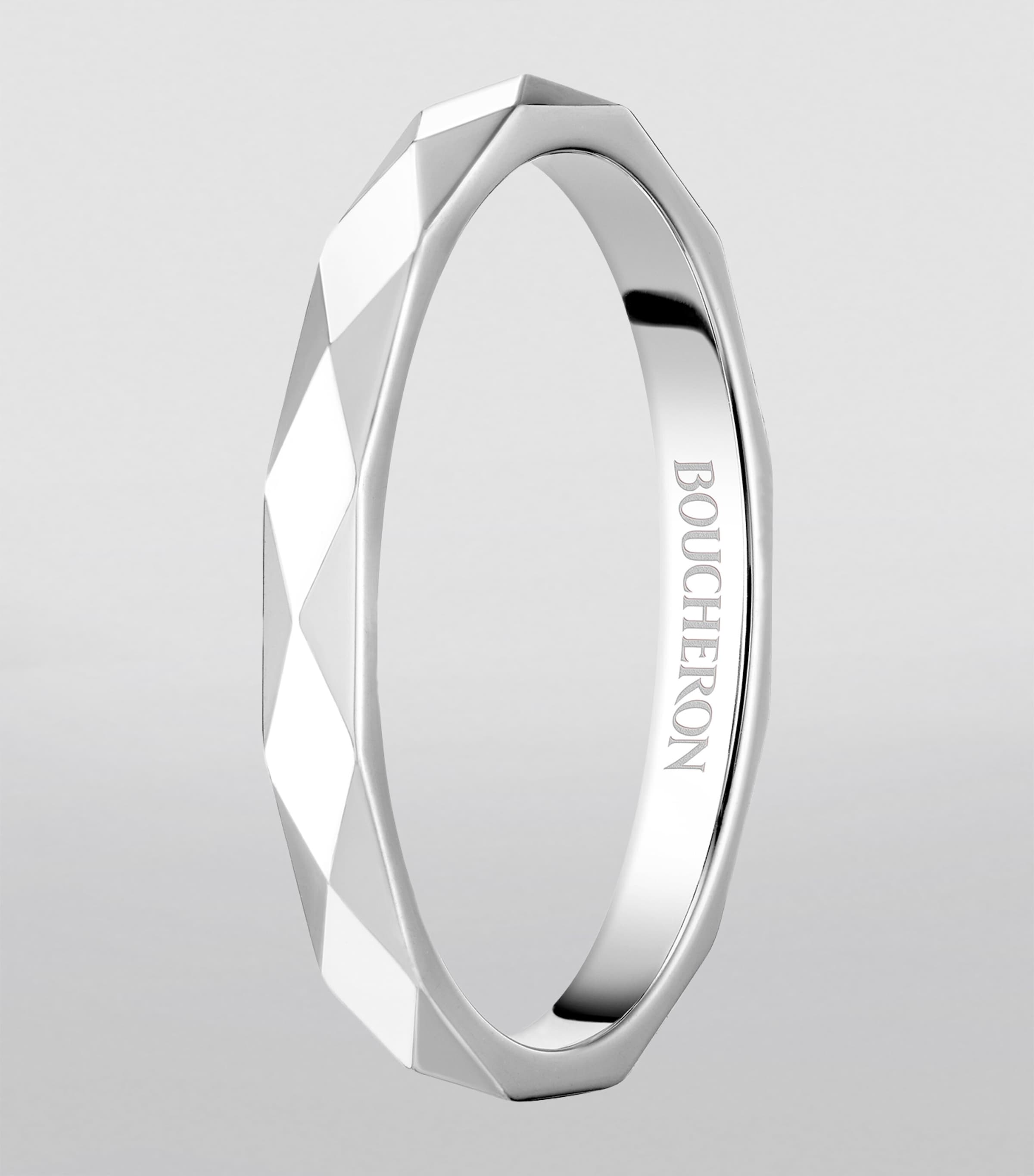 Platinum Facette Wedding Ring MULTI Image 3