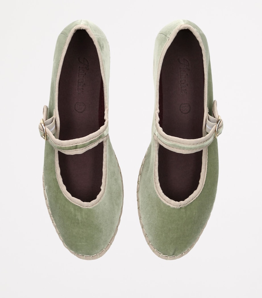 Flabelus Velvet Uta Mary Janes Green Image 6
