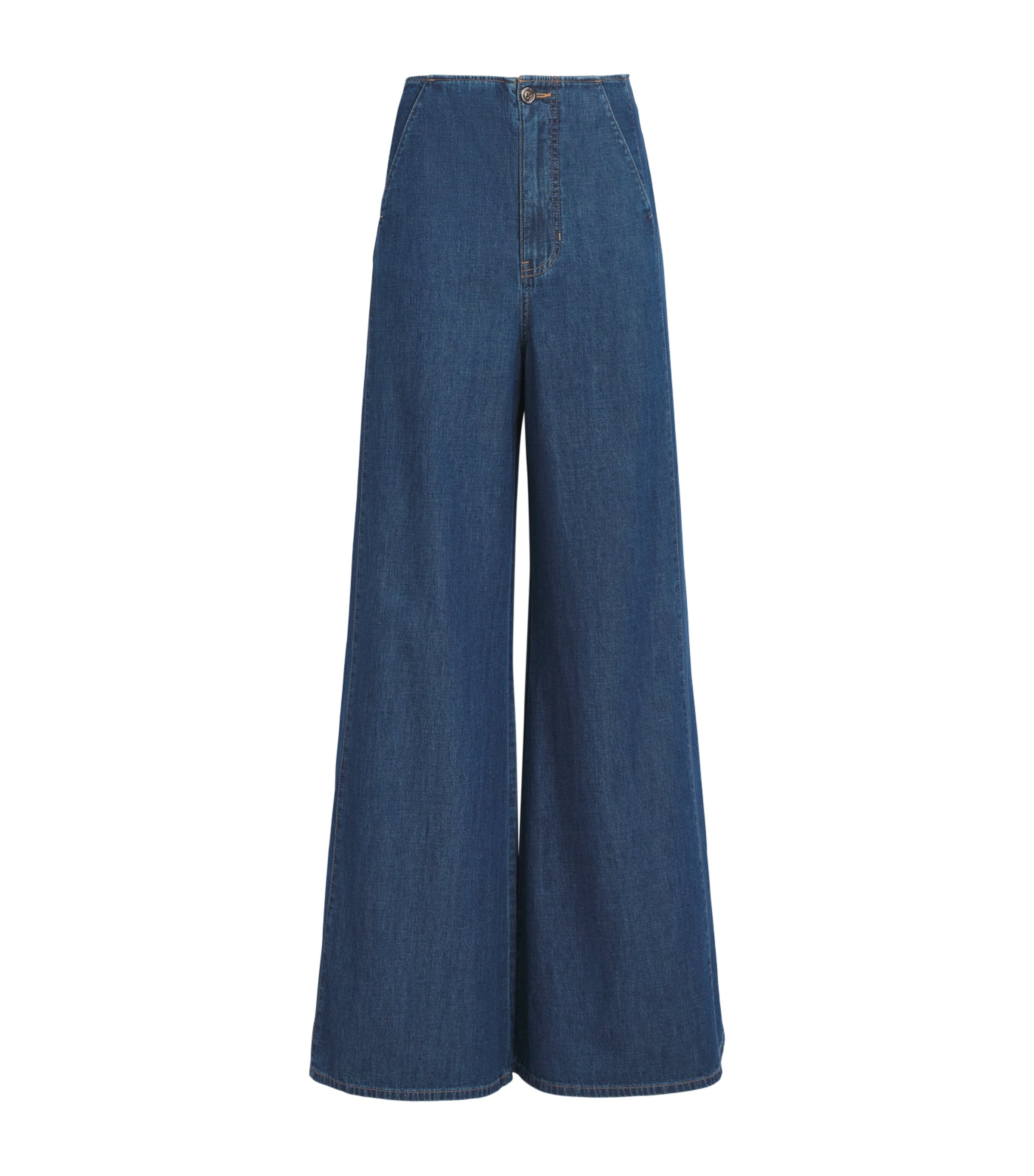 Veronica Beard Womens Digby High-Rise Wide-Leg Jeans Starry Night Image 1