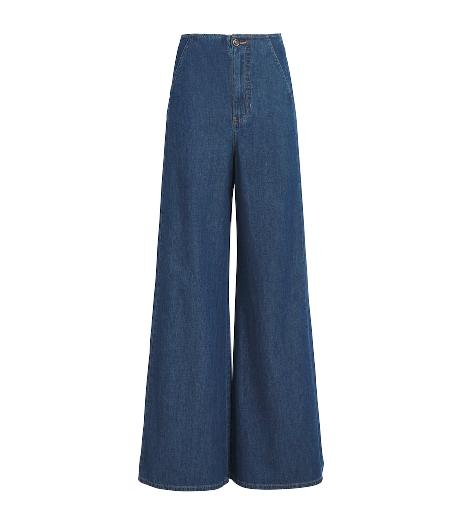 Veronica Beard Womens Digby High-Rise Wide-Leg Jeans Starry Night Image 1