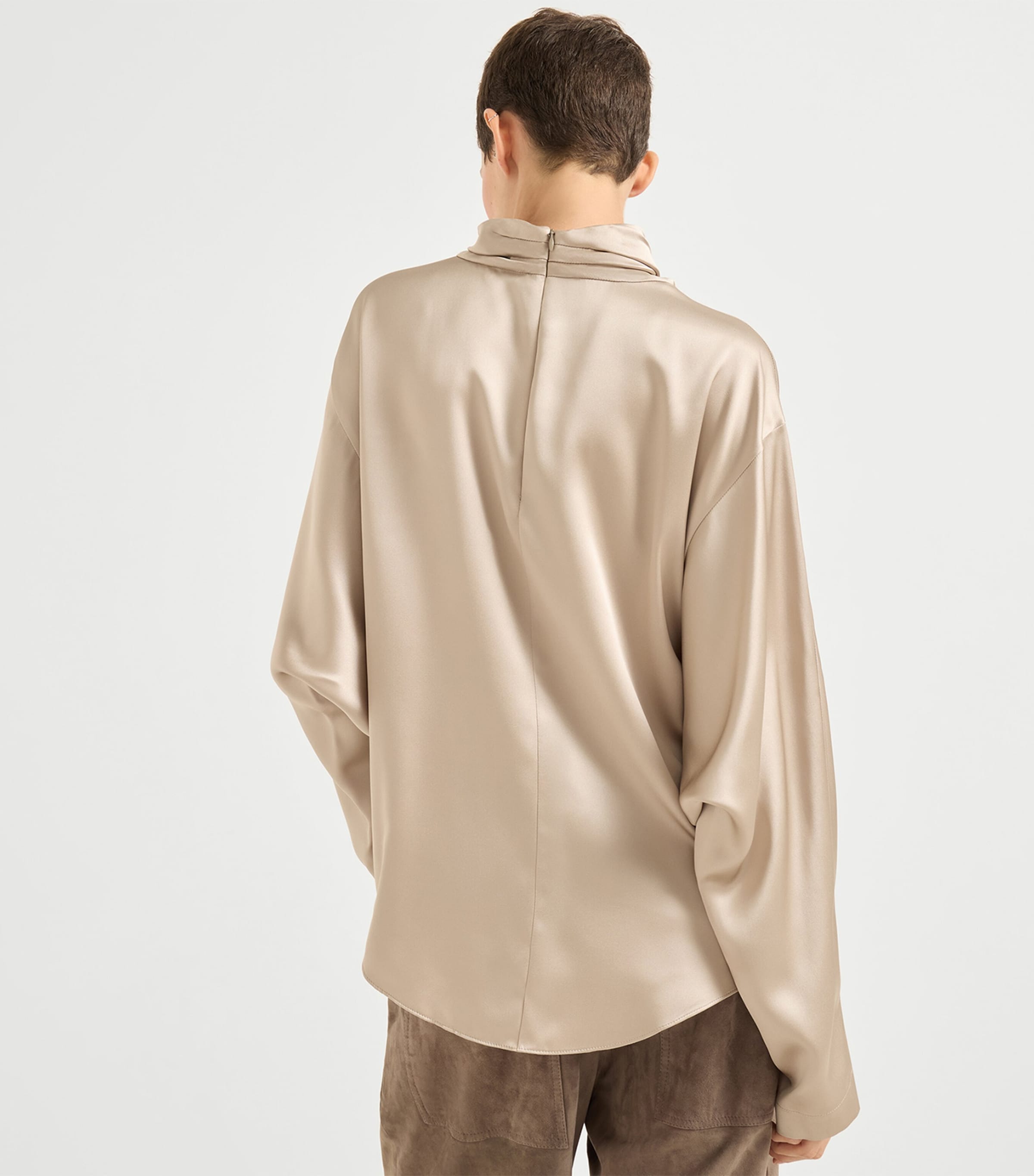 Silk High-Neck Blouse C8576 Image 3