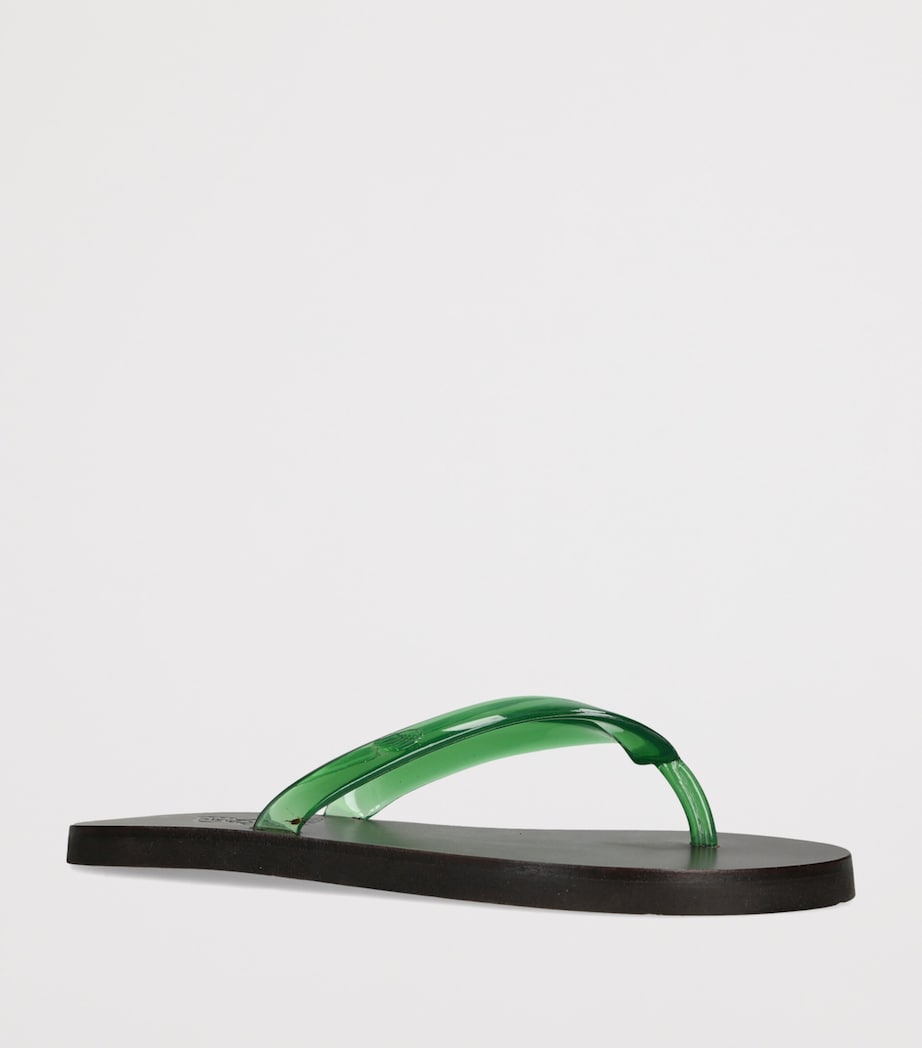 Ancient Greek Sandals Jelly Saionara Flip Flops Green Comb Image 3