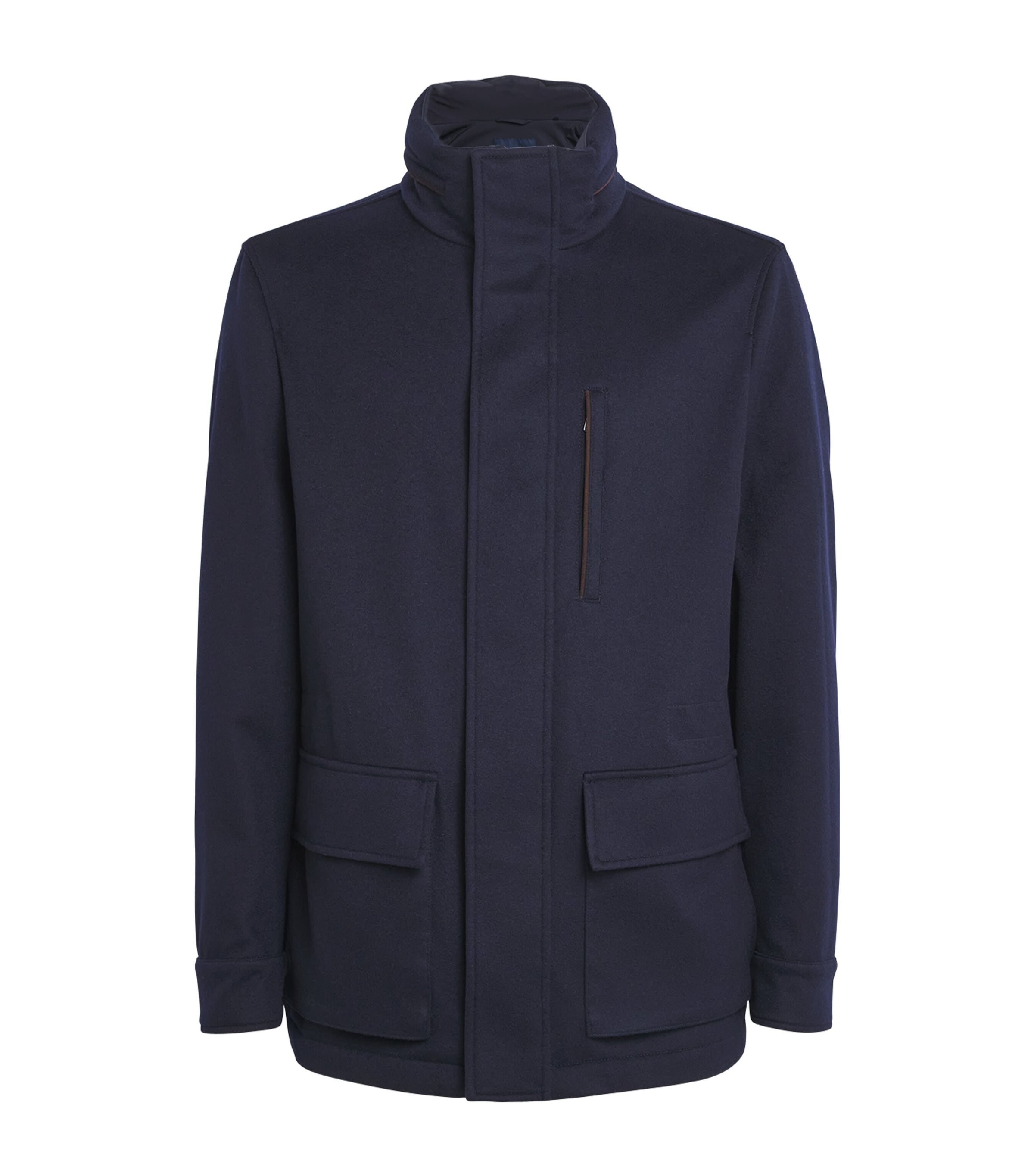 Paul & Shark Mens Cashmere Padded Hybrid Coat Blue Image 1