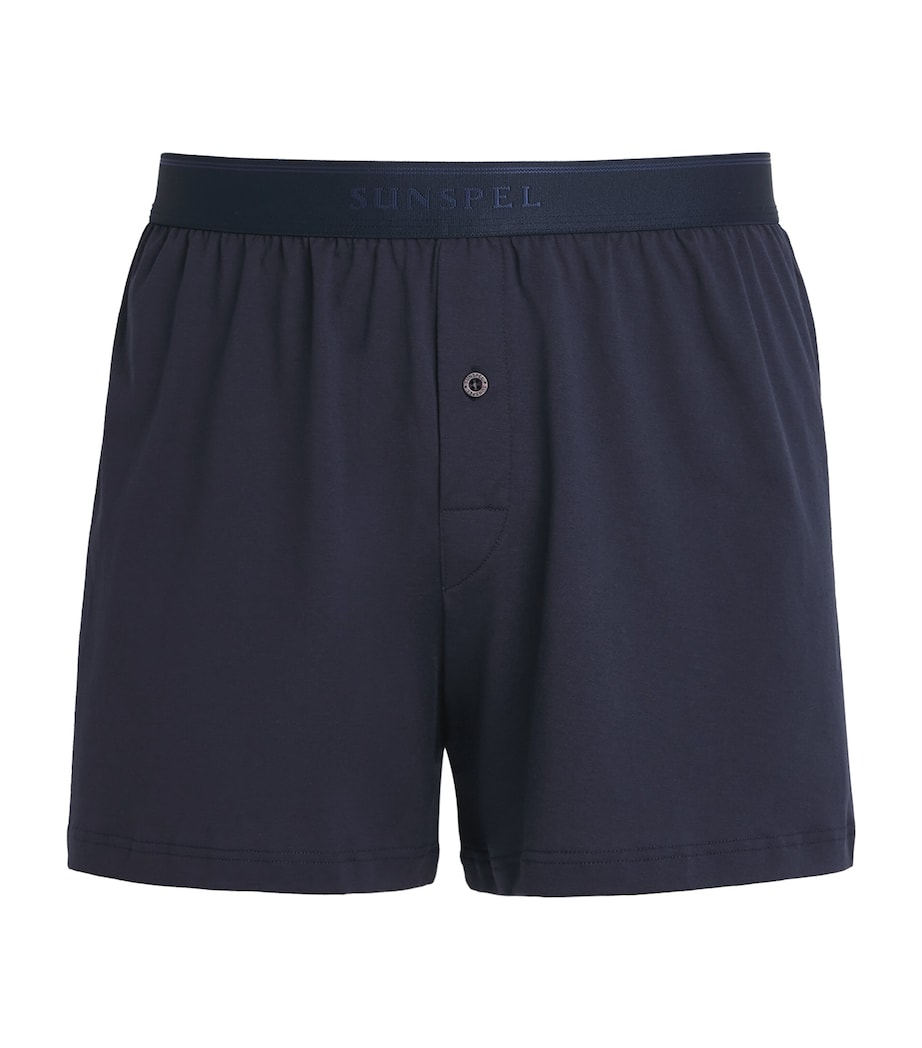 Superfine Cotton Boxer Shorts BUAA - NAVY Image 1