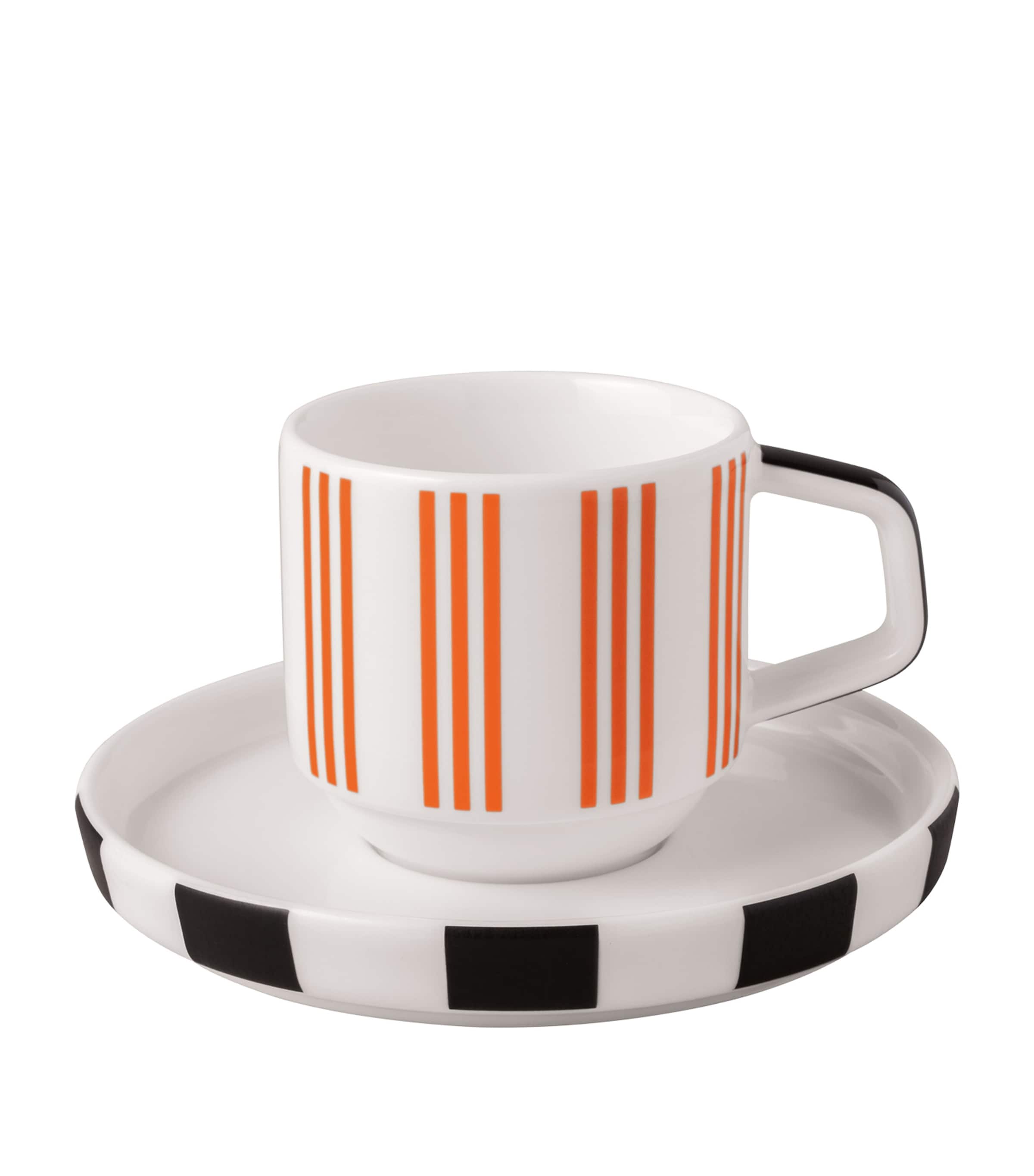 Porcelain Memphis Espresso Cup and Saucer WHITE Image 2