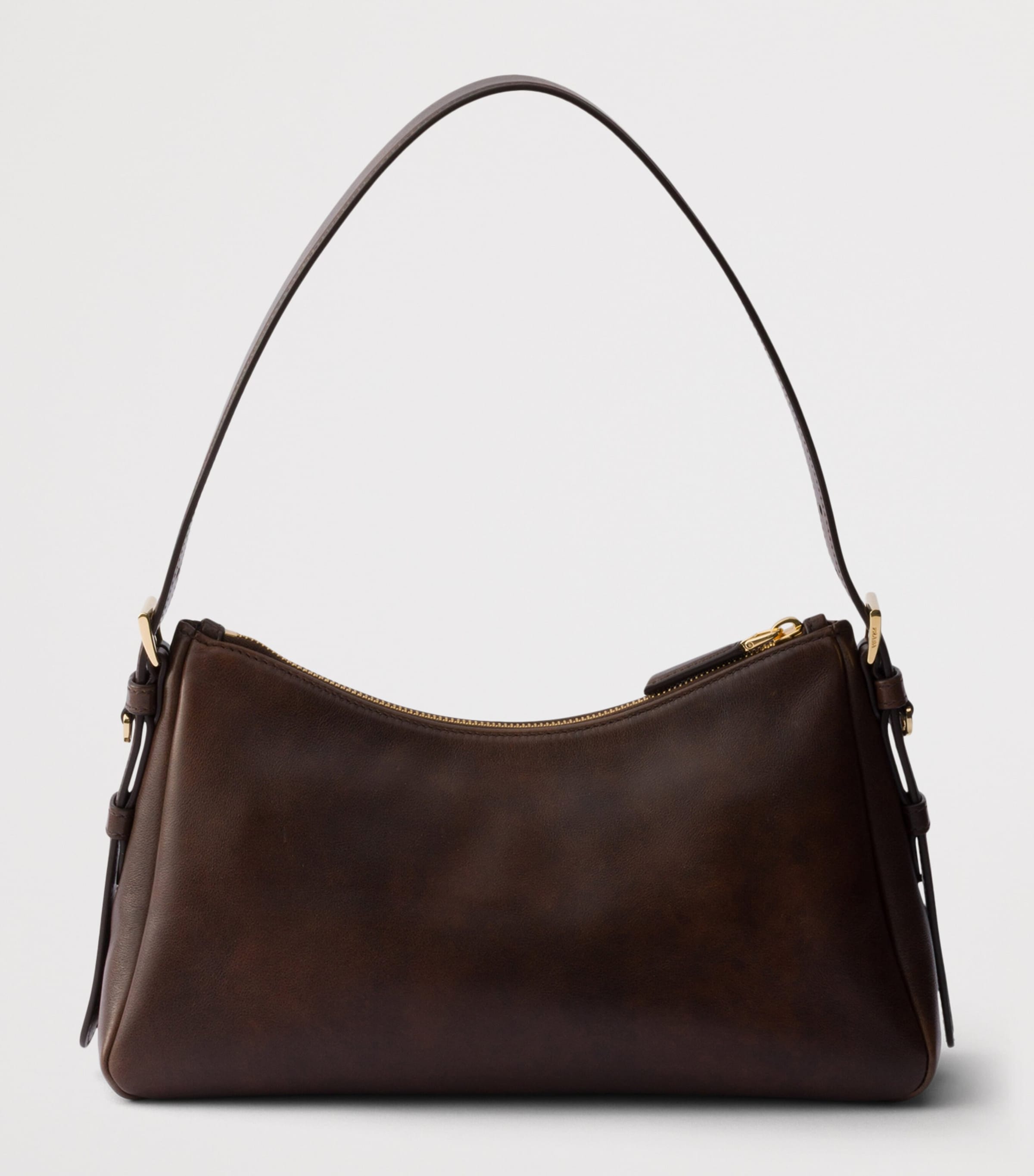 Prada Medium Leather Aimée Shoulder Bag Brown Image 3
