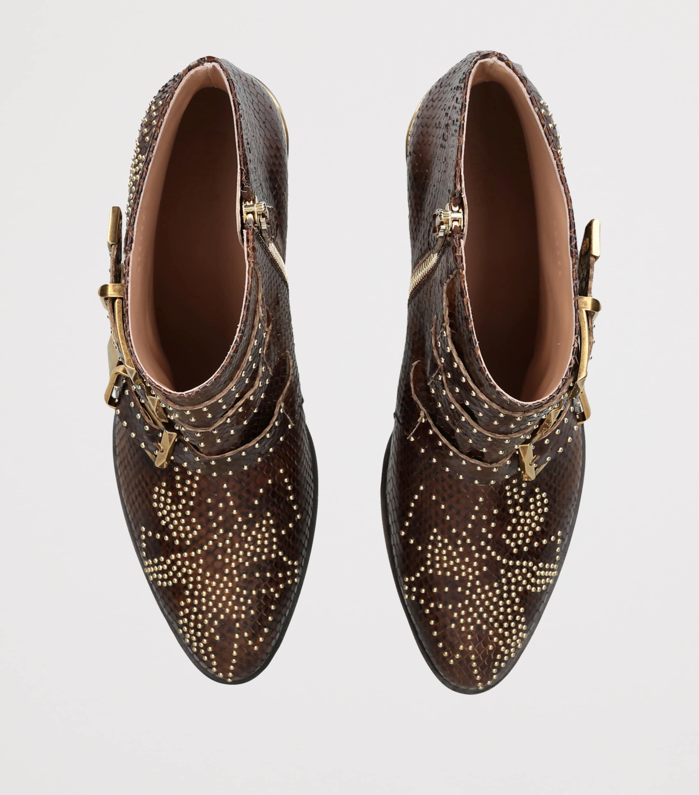 Chloé Leather Western Susanna Ankle Boots 40 Khaki Image 3