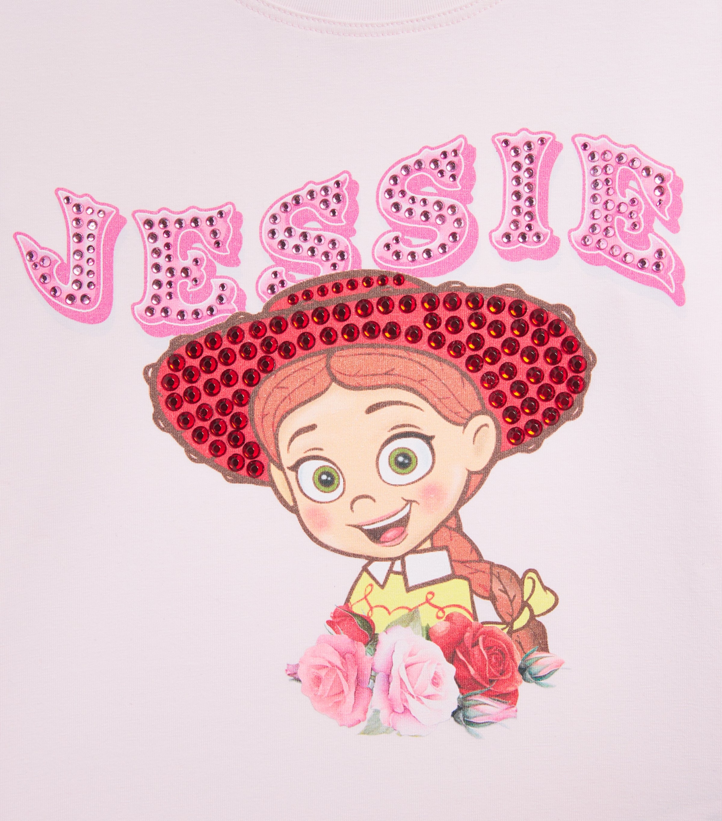 Monnalisa Womens x Disney Stretch-Cotton Jessie T-Shirt (2-10 Years) Rosa Antico Image 3