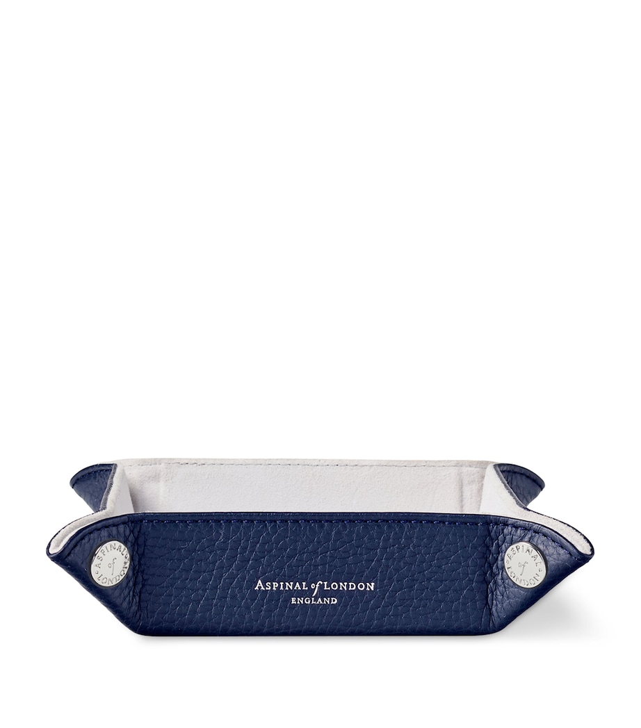 Mini Leather Tidy Tray (16cm x 16cm) NAVY Image 2