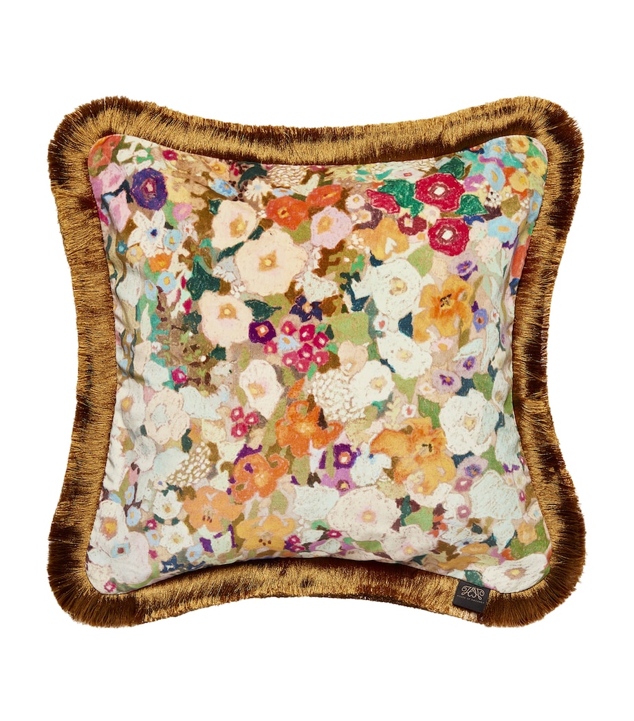 Velvet Hollyhocks Cushion (45cm x 45cm) SPRING Image 1